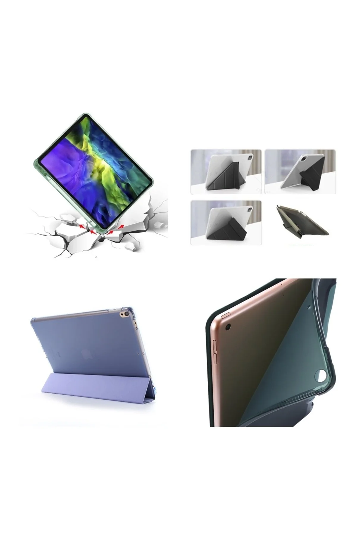 کاور تبلت گرافیتی با قاب محافظ GALAXY TAB S10 LITE FE S9 محفظه خودکار شفاف UnDePlus