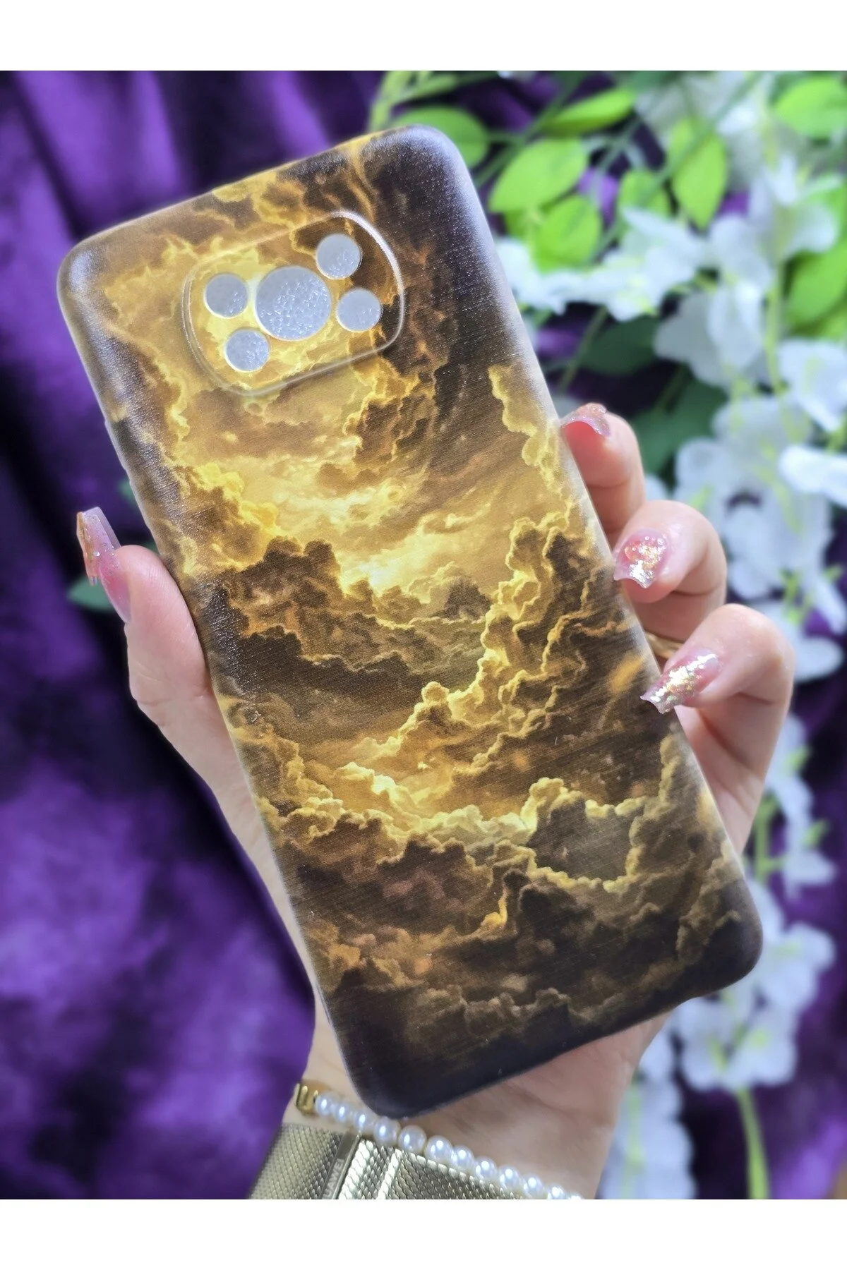 کاور و قاب کیف تلفن سیلیکونی شفاف با طرح ابرهای سازگار POCO X3 PRO NFC Magic Ring