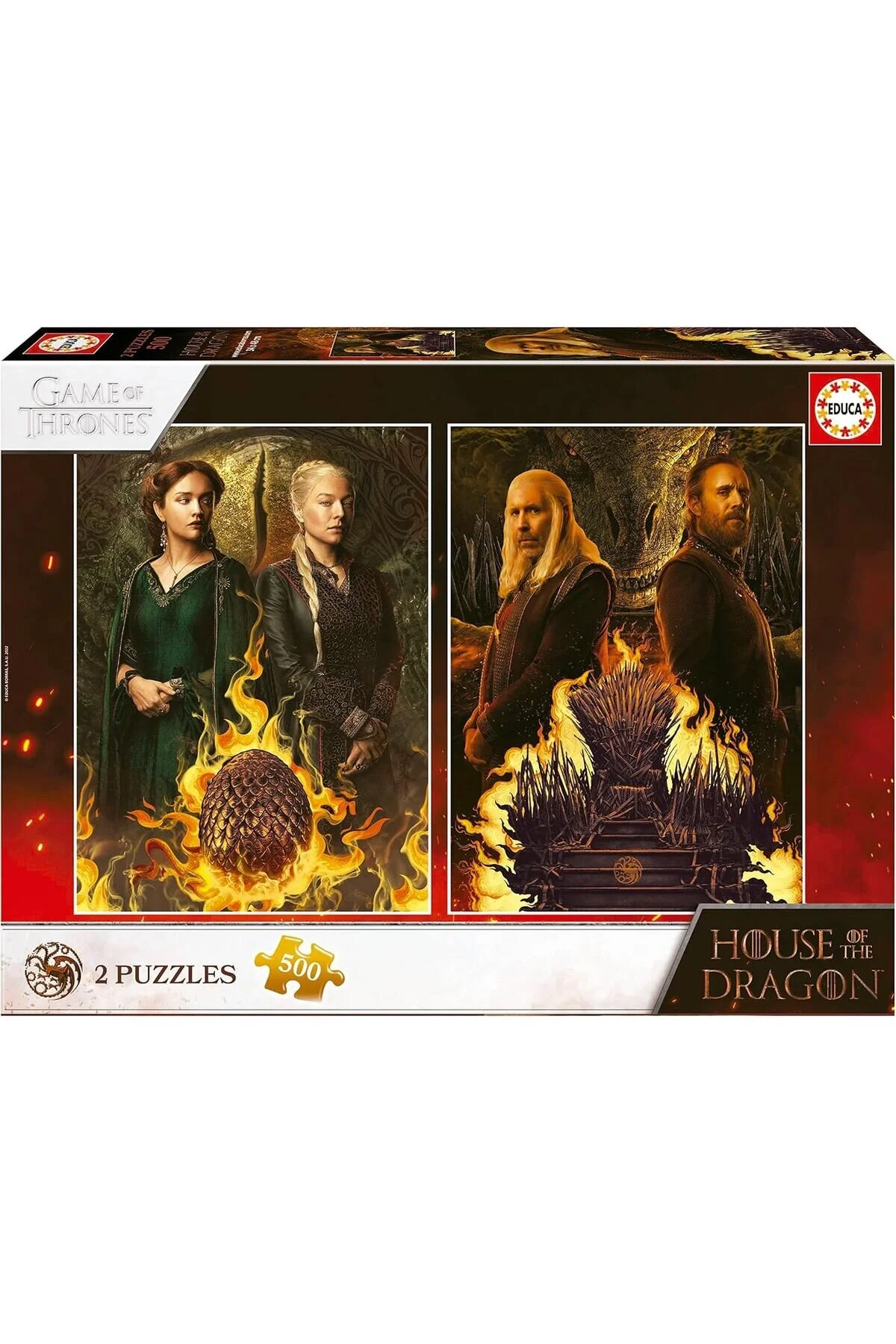 پازل EDUCA 2X500 PIECE GAME OF THRONES DRAGON HOUSE PUZZLE 19573 از ترکیه Educa Puzzle
