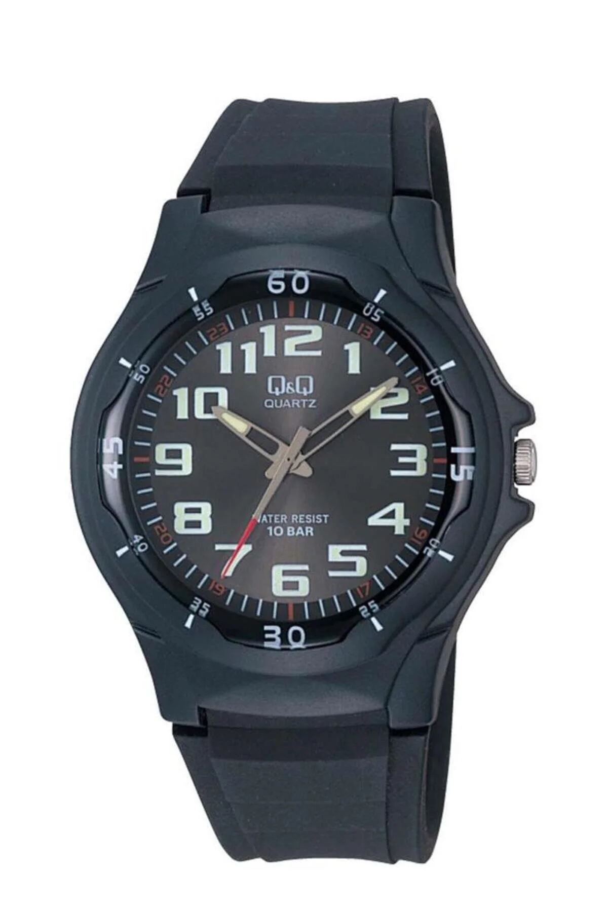 ساعت مچی Vp58j002y BLACK SILICONE 10 ATM ضد آب ژاپن کوارتز کیو اند اورجینال Q&Q