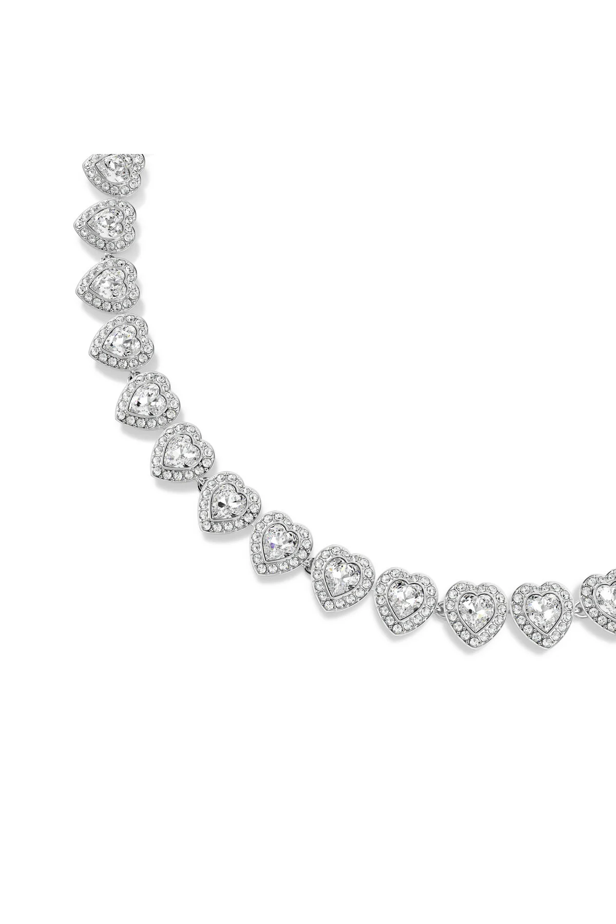 گردنبند کریستال تنیس ARIANA GRANDE X SWAROVSKI بخش های مخلوط قلب سفید رودیوم روکش سواروسکی اورجینال Swarovski
