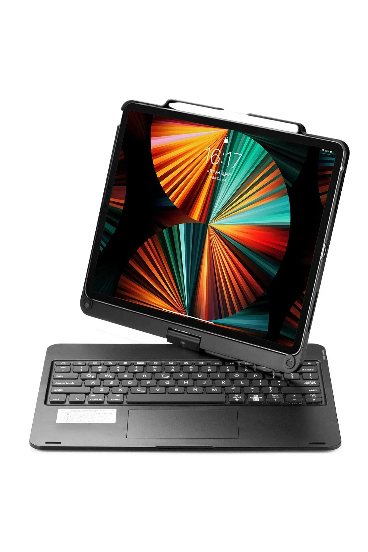 کاور تبلت کیف جادویی IPAD PRO 12.9 با صفحه کلید چرخان مشکی NewFace