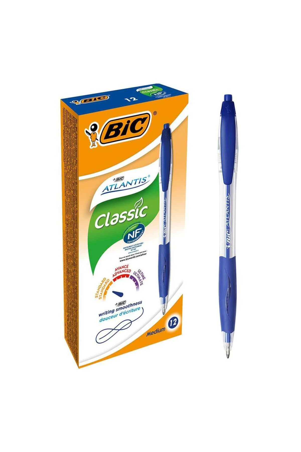 خودکار آبی فشار قلم توپ 12 LI بیک Bic