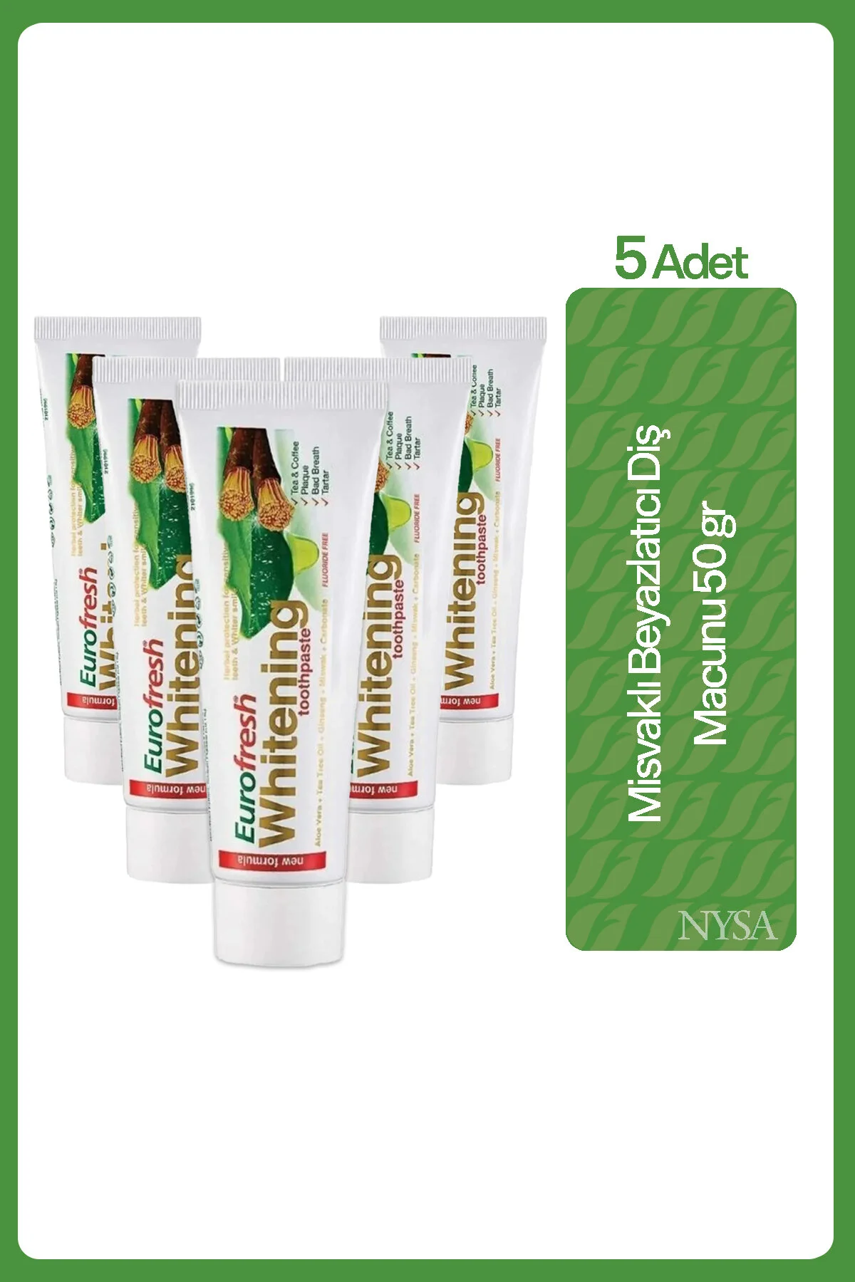 خمیردندان سفید مسواکی سفیدکننده EUROFRESH 50 گرم Farmasi