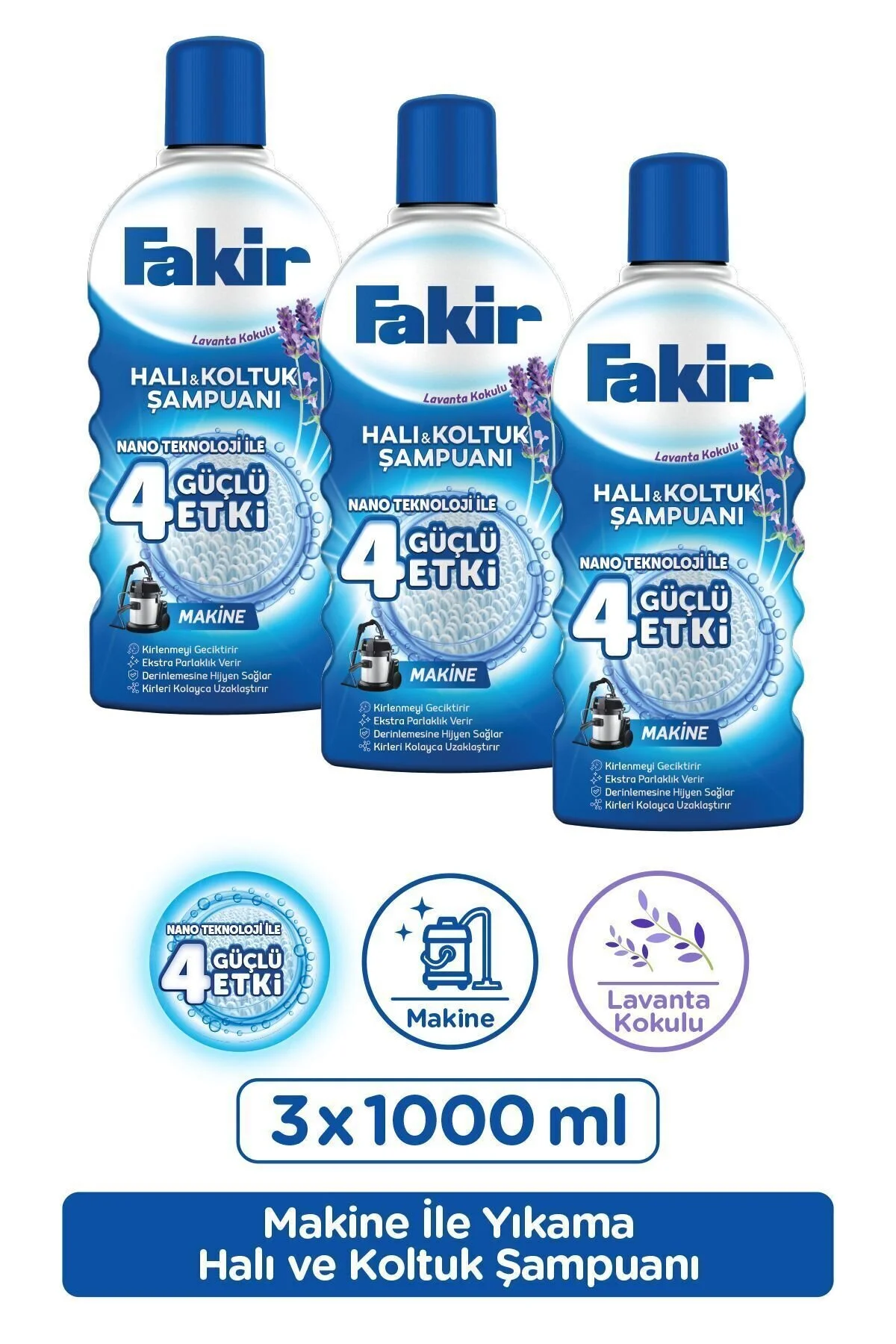 شامپوی فرش و صندلی ماشین اسطوخودوس معطر X 3 فکر Fakir