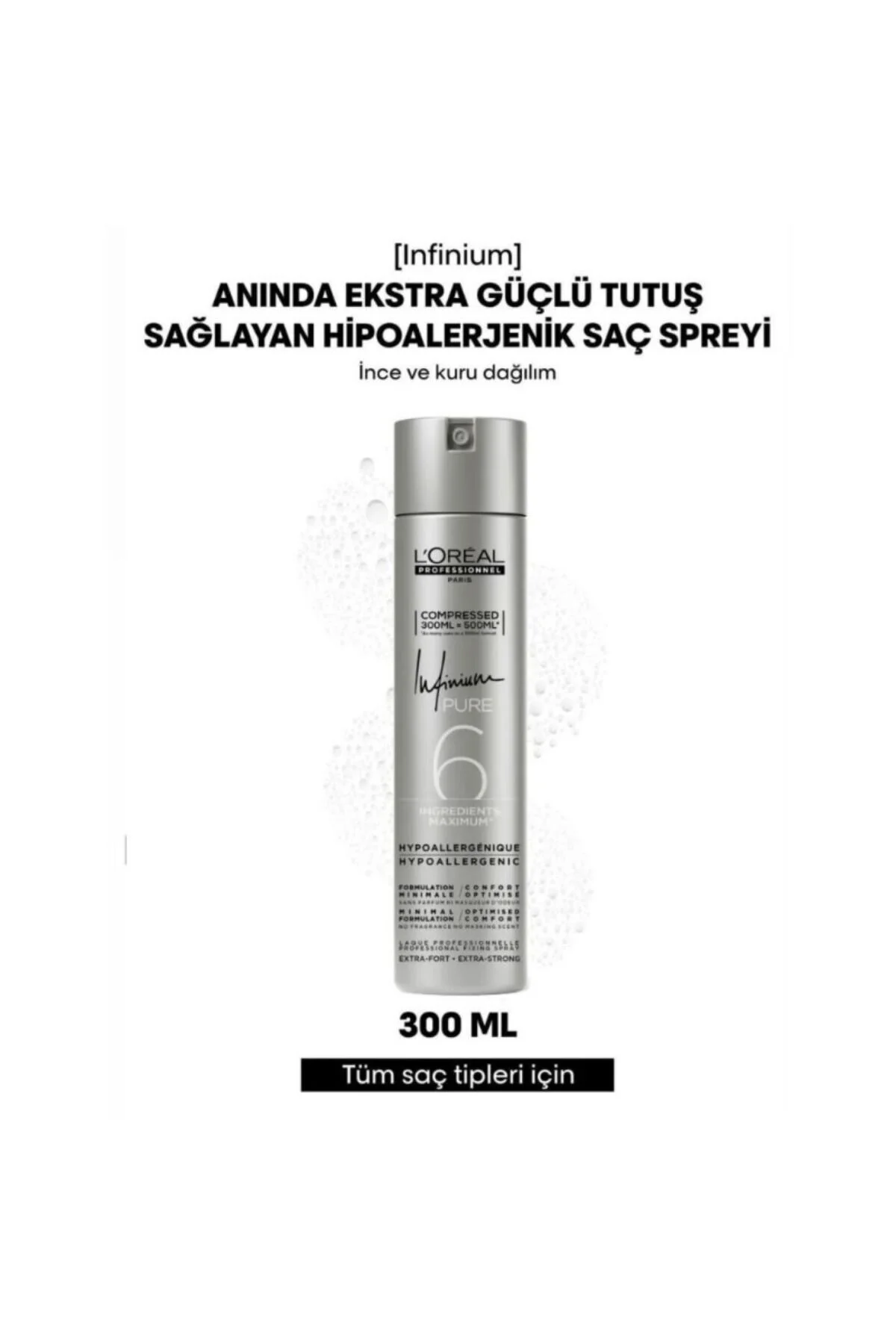 اسپری مو INFINIUM PURE EXTRA FORT موهای فوق العاده قوی 300 میل بسته بندی جدید L'oreal Professionnel