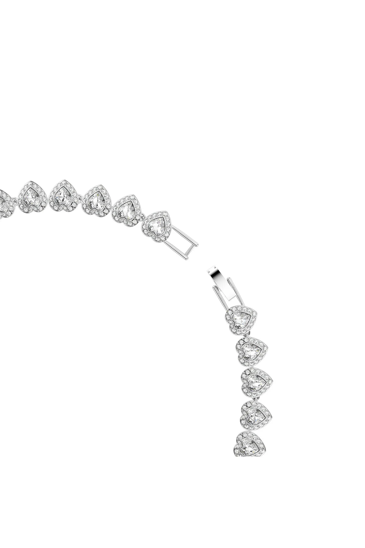 گردنبند کریستال تنیس ARIANA GRANDE X SWAROVSKI بخش های مخلوط قلب سفید رودیوم روکش سواروسکی اورجینال Swarovski