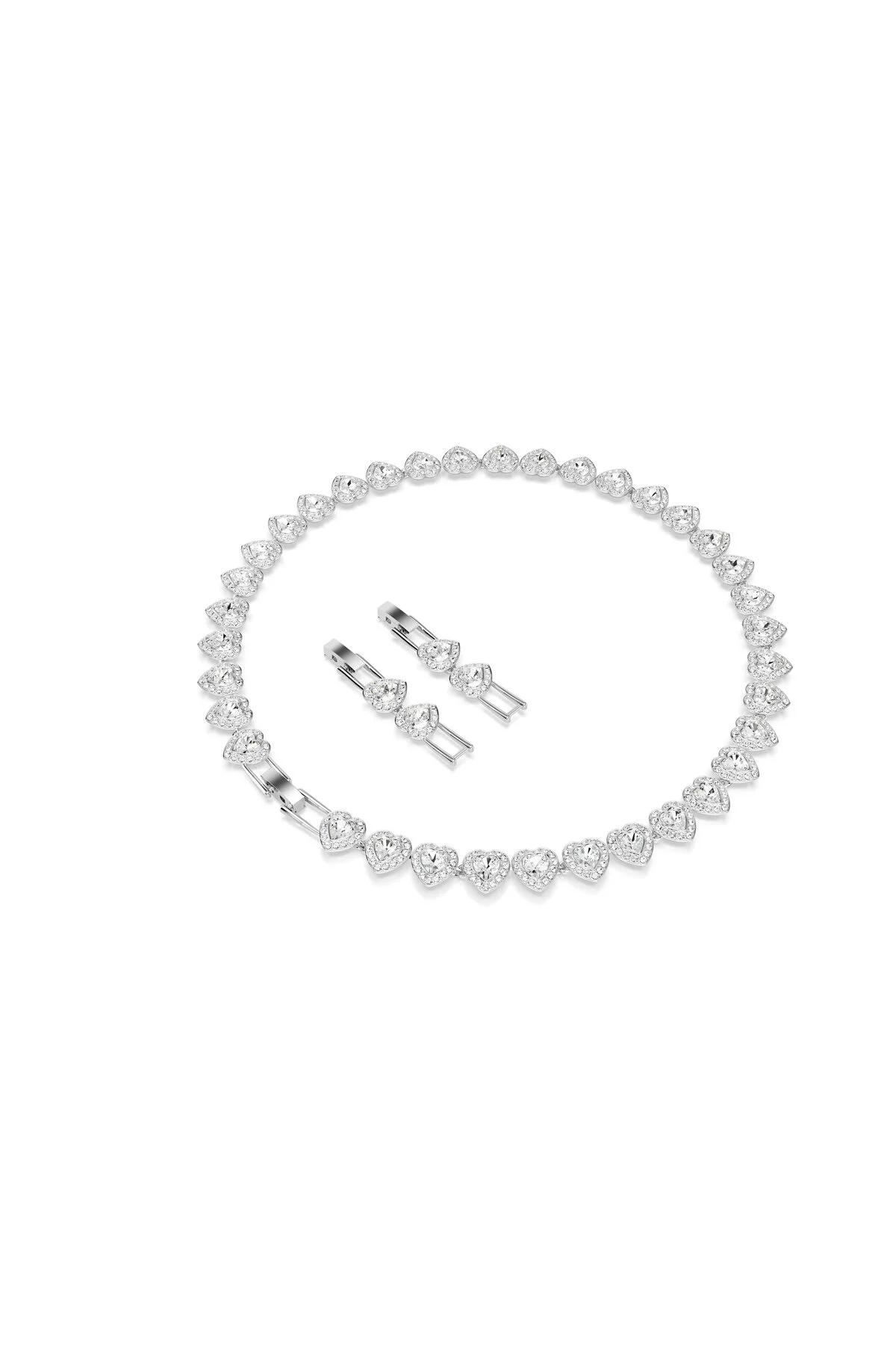گردنبند کریستال تنیس ARIANA GRANDE X SWAROVSKI بخش های مخلوط قلب سفید رودیوم روکش سواروسکی اورجینال Swarovski
