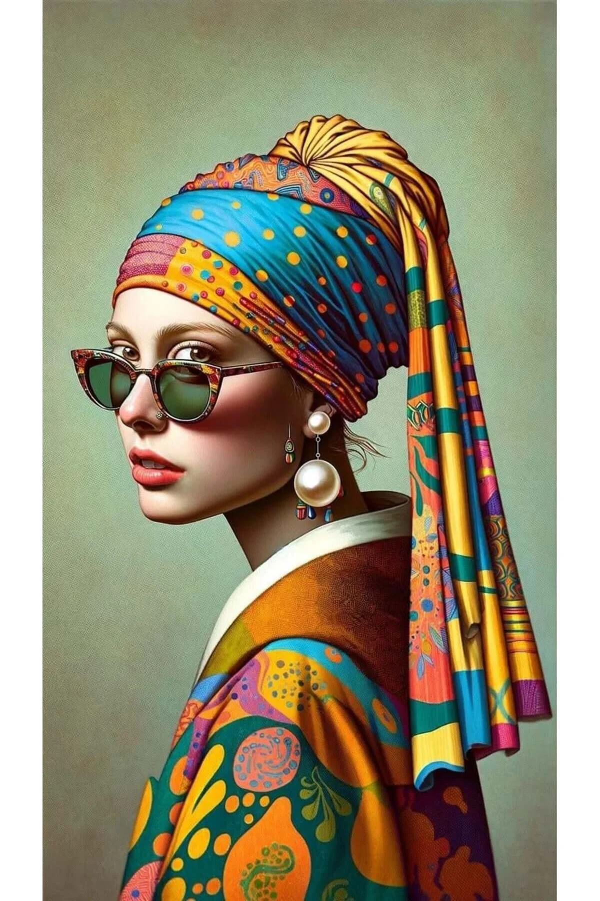 پازل سه بعدی زن با عینک نقاشی موزاییک الماس PIXART 40X60 pixartsanat