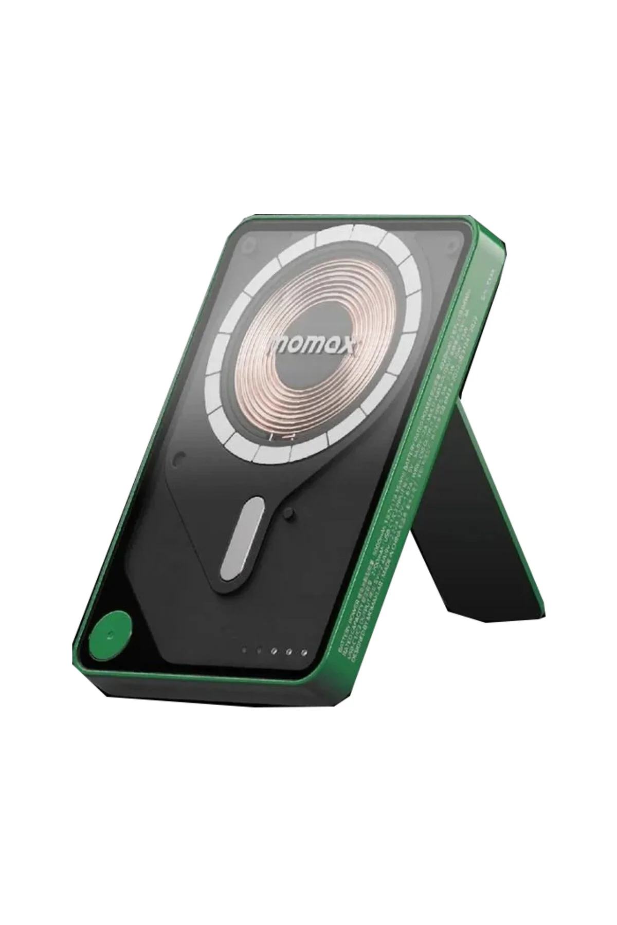پاوربانک بسته باتری بی سیم مغناطیسی 1 قدرت X PRO 5000MAH با کابل USB C ایستاده و داخلی سبز Momax