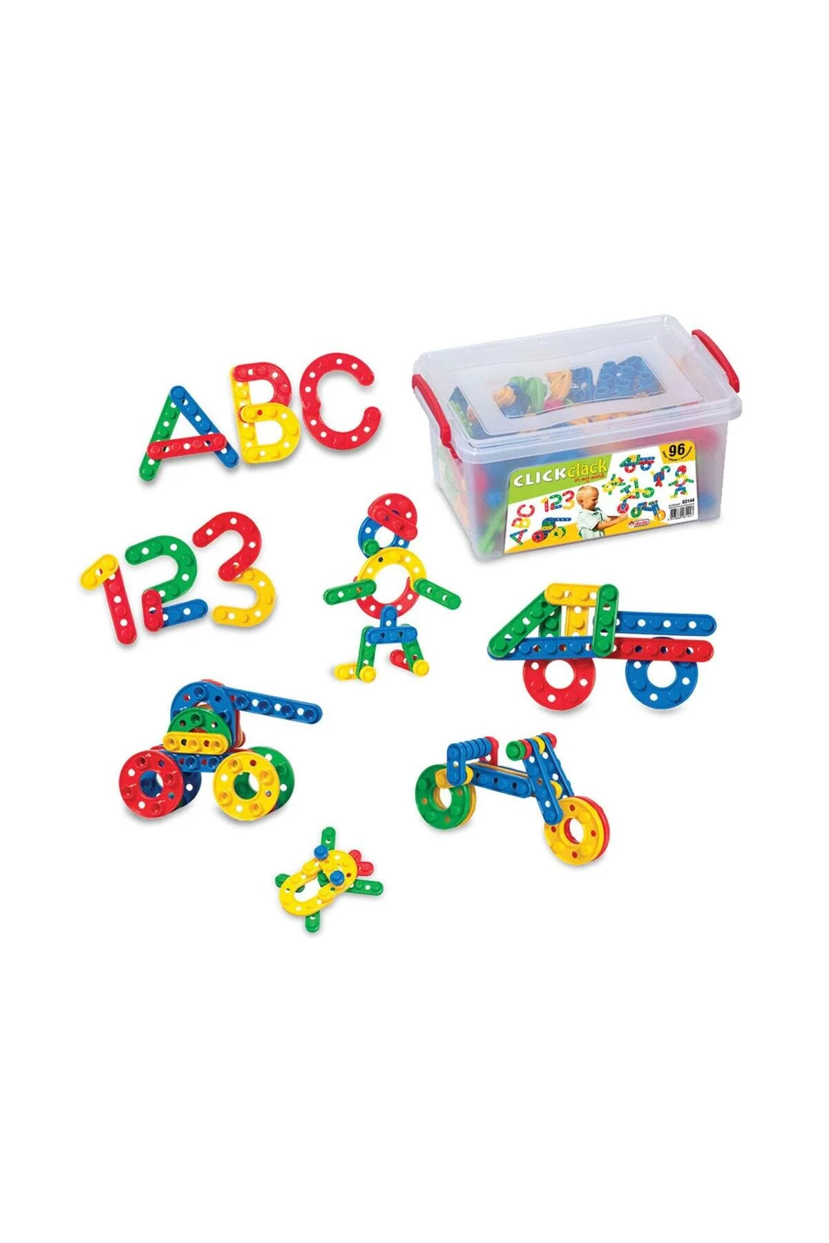 لگو و اسباب بازی های ساخت محور DEDE 03144 CLICK CLACK SMALL BOX 96 PRC از ترکیه toysclub