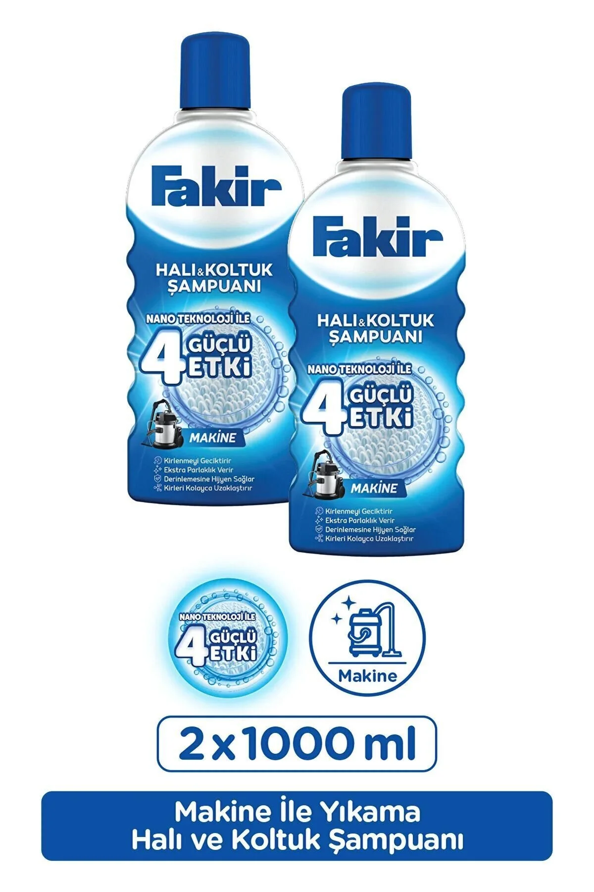 شامپوی فرش شامپو برای ماشین آلات 1000 میلی لیتر X 2 قطعه فکر Fakir