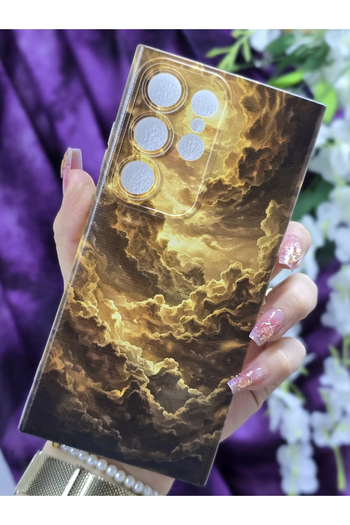 کاور و قاب گوشی شفاف با الگوهای ابری سامسونگ GALAXY S24 Magic Ring