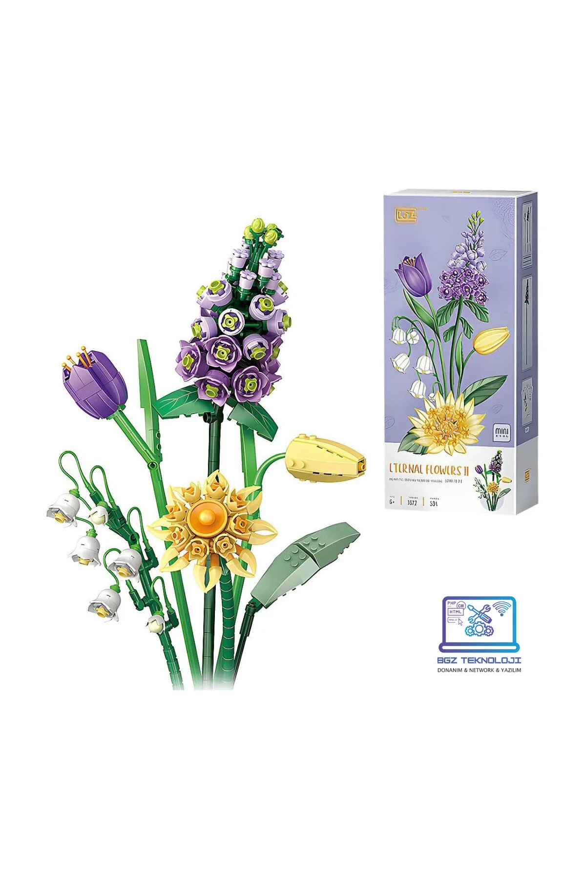 لگو و اسباب بازی های ساخت محور 🌼 ست ساختمانی گل جاودانه لوز – آرایی ویژه با آفتابگردان ادریسی زنبق صد تومانی از ترکیه bgz butik