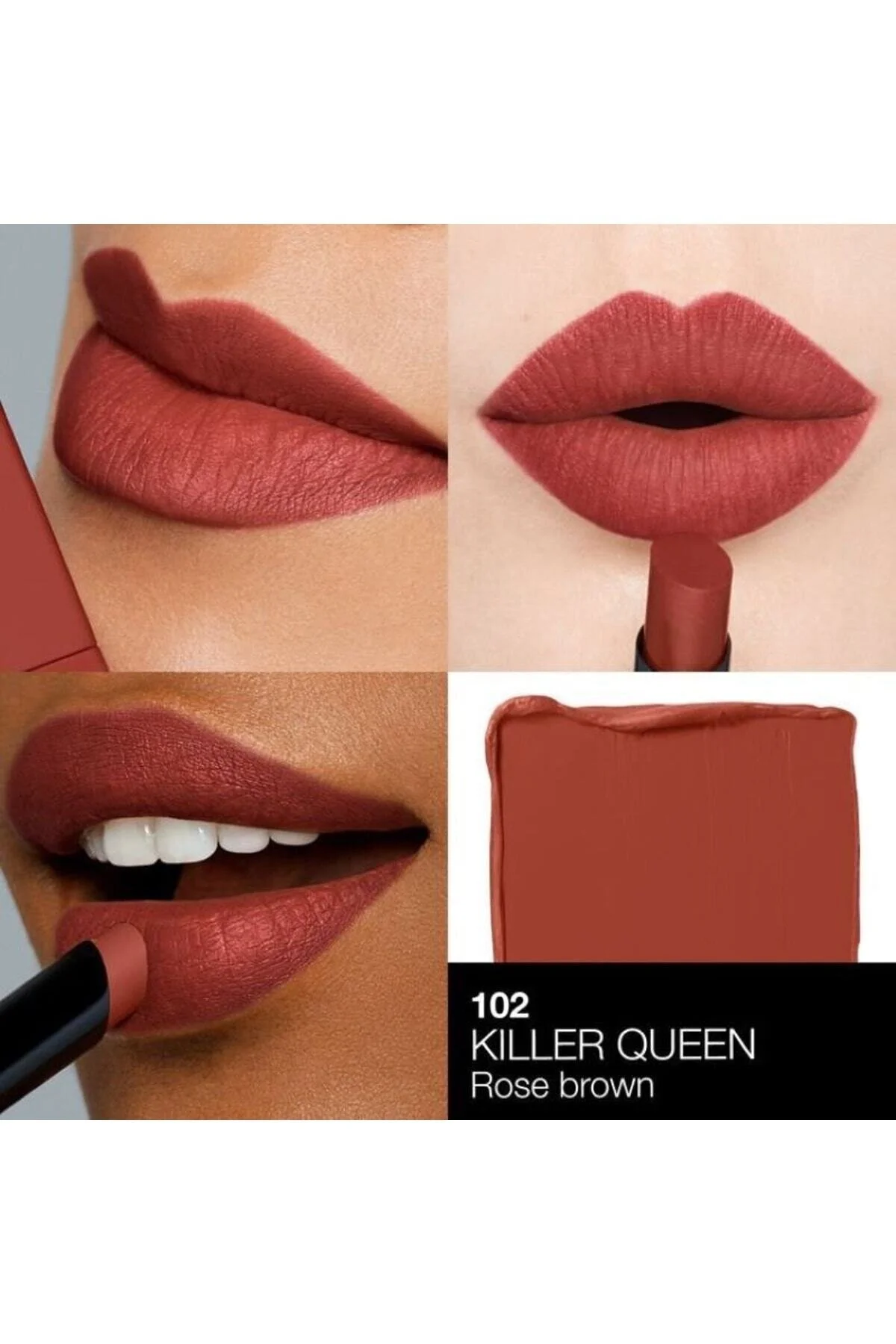 رژ لب POWERMATTE LIPSTICK 1.5 GR 102 KILLER QUEEN ROSE قهوه Nars