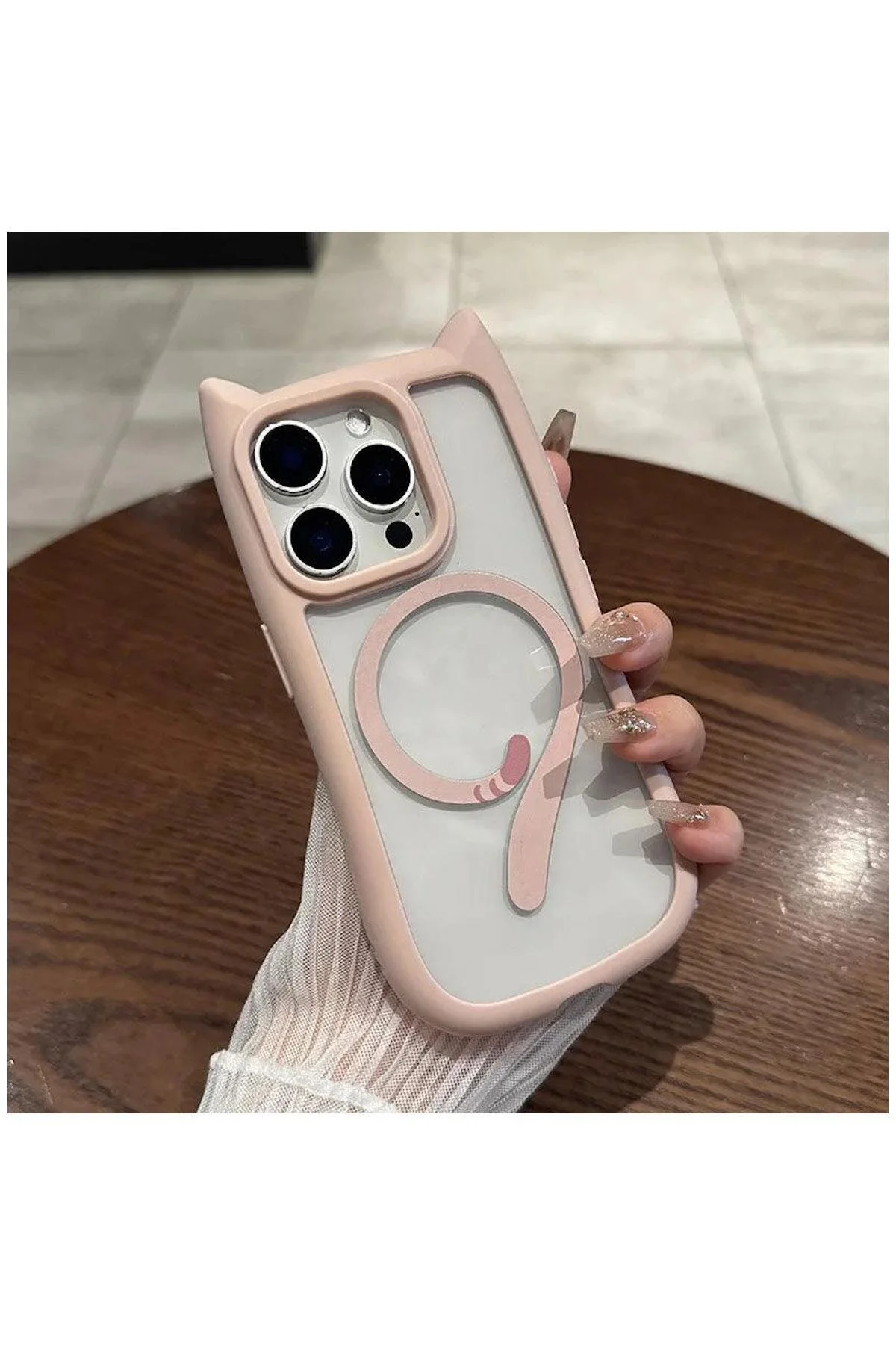 کاور و قاب سازگار APPLE IPHONE 13 PRO MAX سیلیکونی ZEBANA MAGICAT پشتیبانی از شارژ بی سیم صورتی اورجینال Zebana