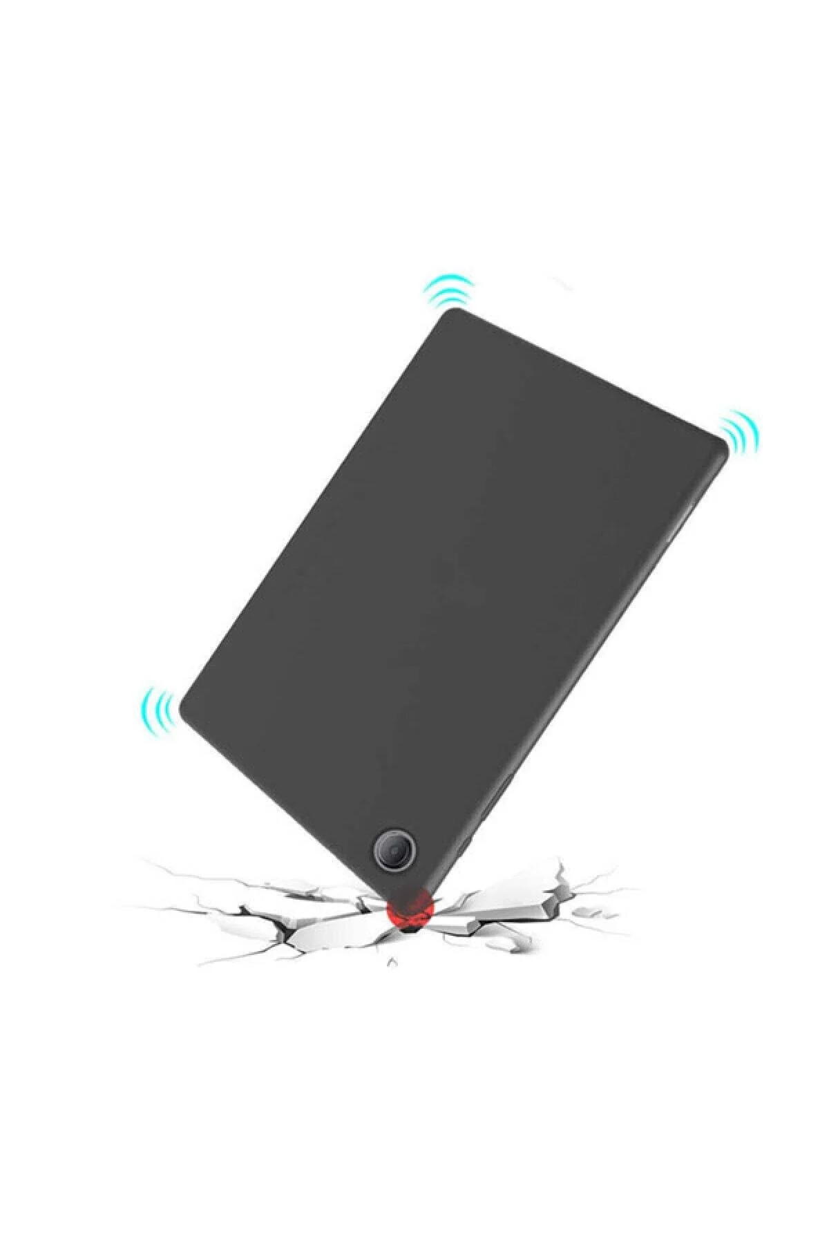کاور و قاب TRENDSSHOP TAB M10 HD سازگار با TB X306F ZA6W0026TR سیلیکونی آبی + محافظ صفحه قلم LENOVO