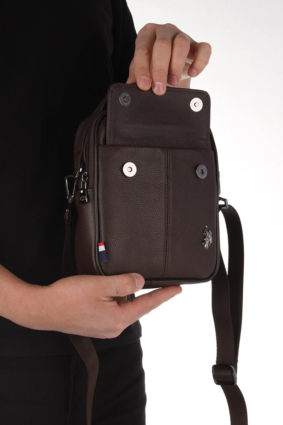کیف دستی شانه مردانه پولو ASSN 6755 6756 BROWN U.S. Polo Assn.