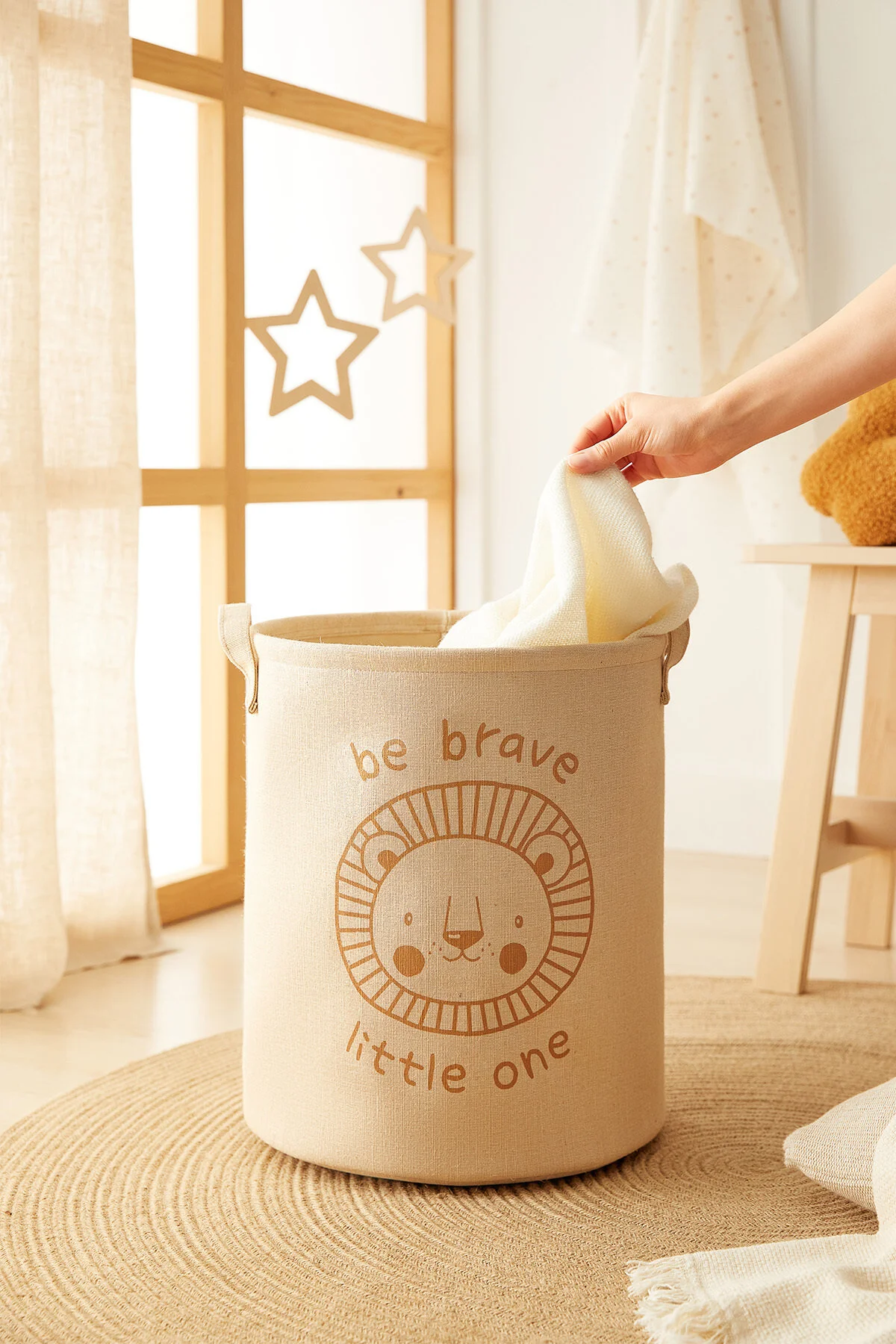 سبد اتاق کودکان LION CUTE JUTE لباس های شسته شده Ocean Home Textile