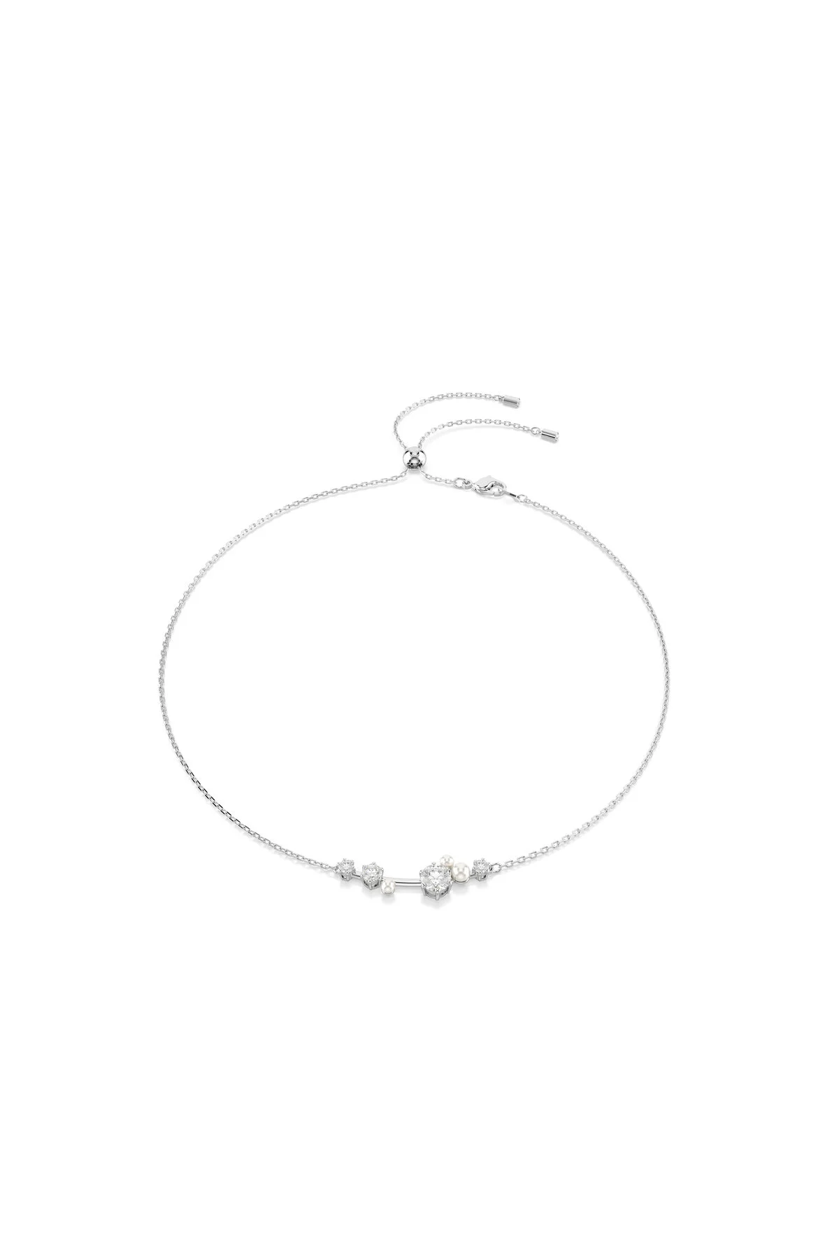 گردنبند زیرکون CONSTELLA مروارید کریستال برش های گرد پوشش سفید رودیوم سواروسکی اورجینال Swarovski