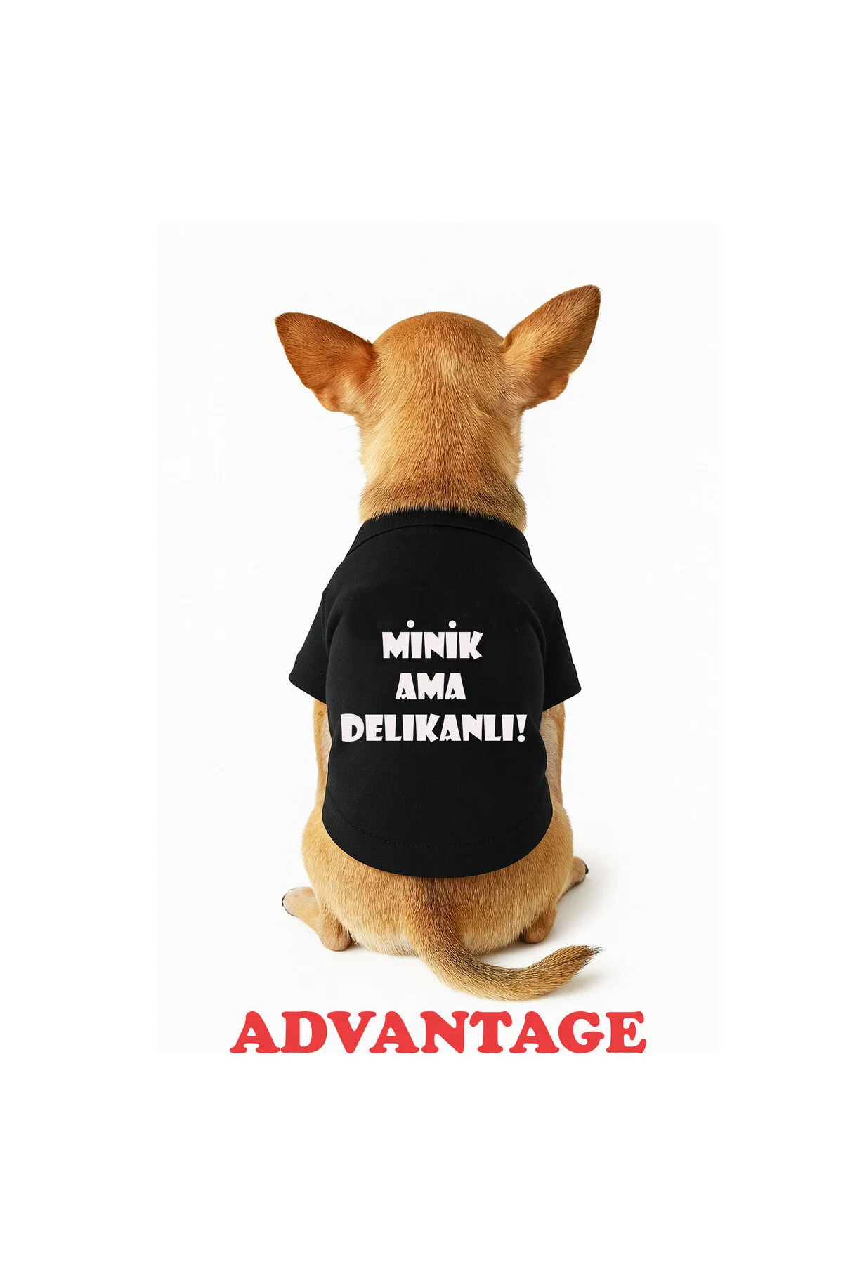 لباس سگ زیرپیراهن ریز اما جوان گربه و با چاپ مشکی اورجینال Advantage