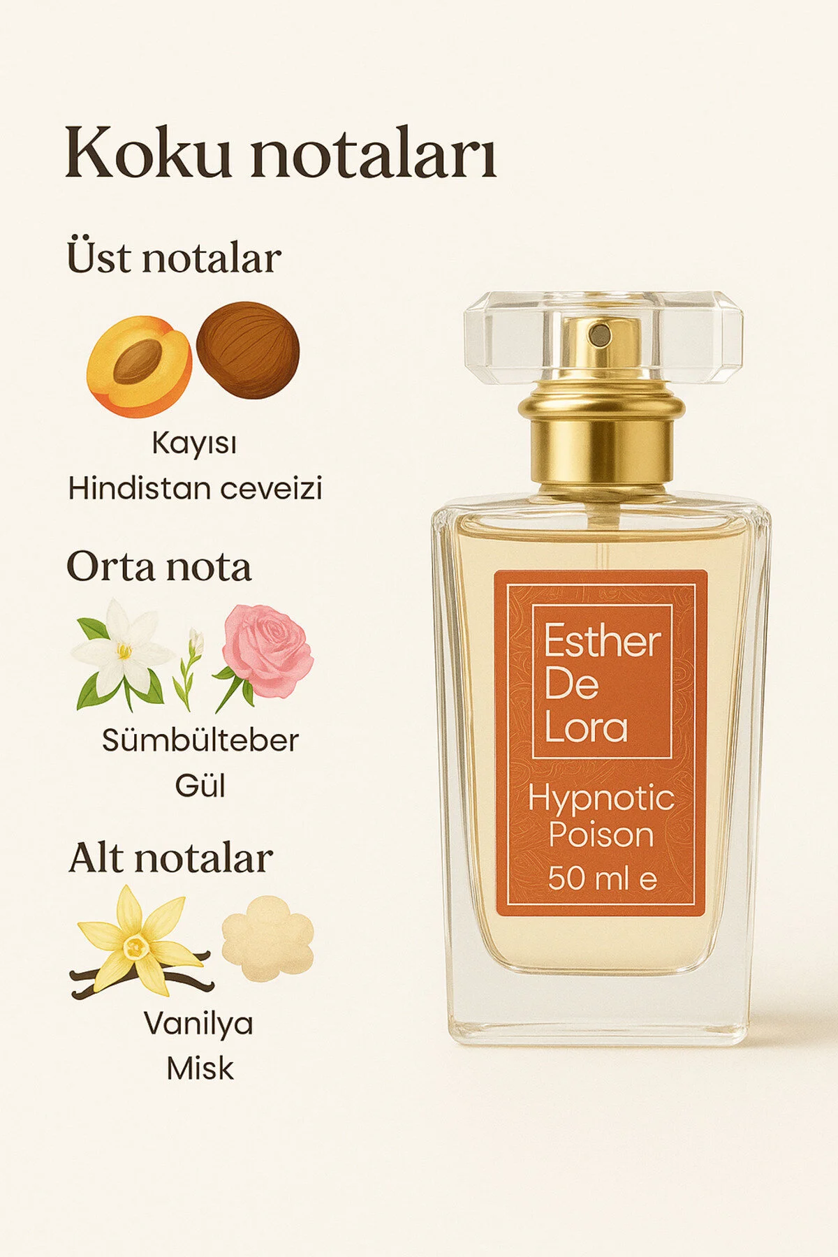 عطر زنانه با ماندگاری بالا 50 میلی‌لیتر مدل Hypnotic Poison Esther De Lora