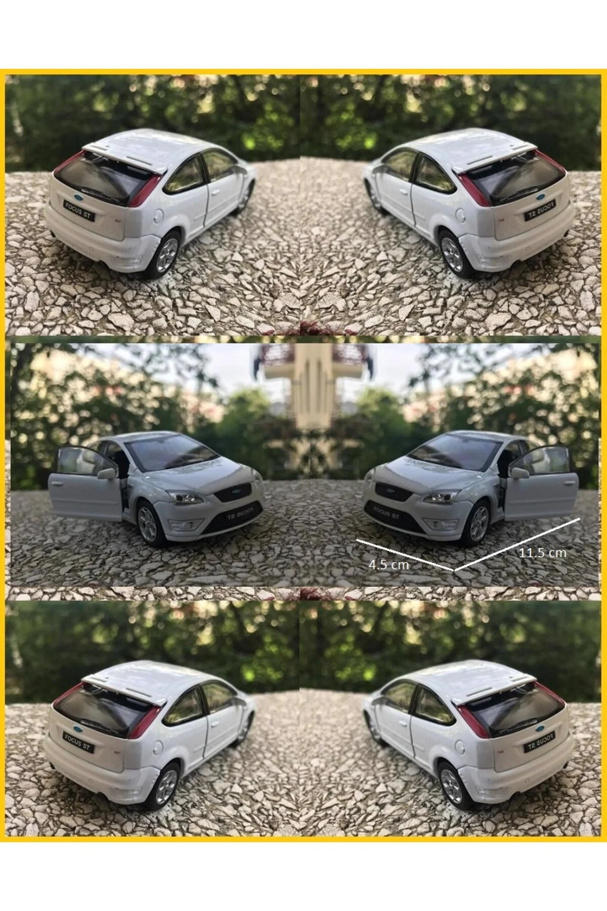 مدل خودرو درهای اتومبیل آهنی پشتی برگشتی برای مجموعه DIECAST COLLECTION فلزی 1:36 مقیاس سفید OYUNCAKSAHİLİ