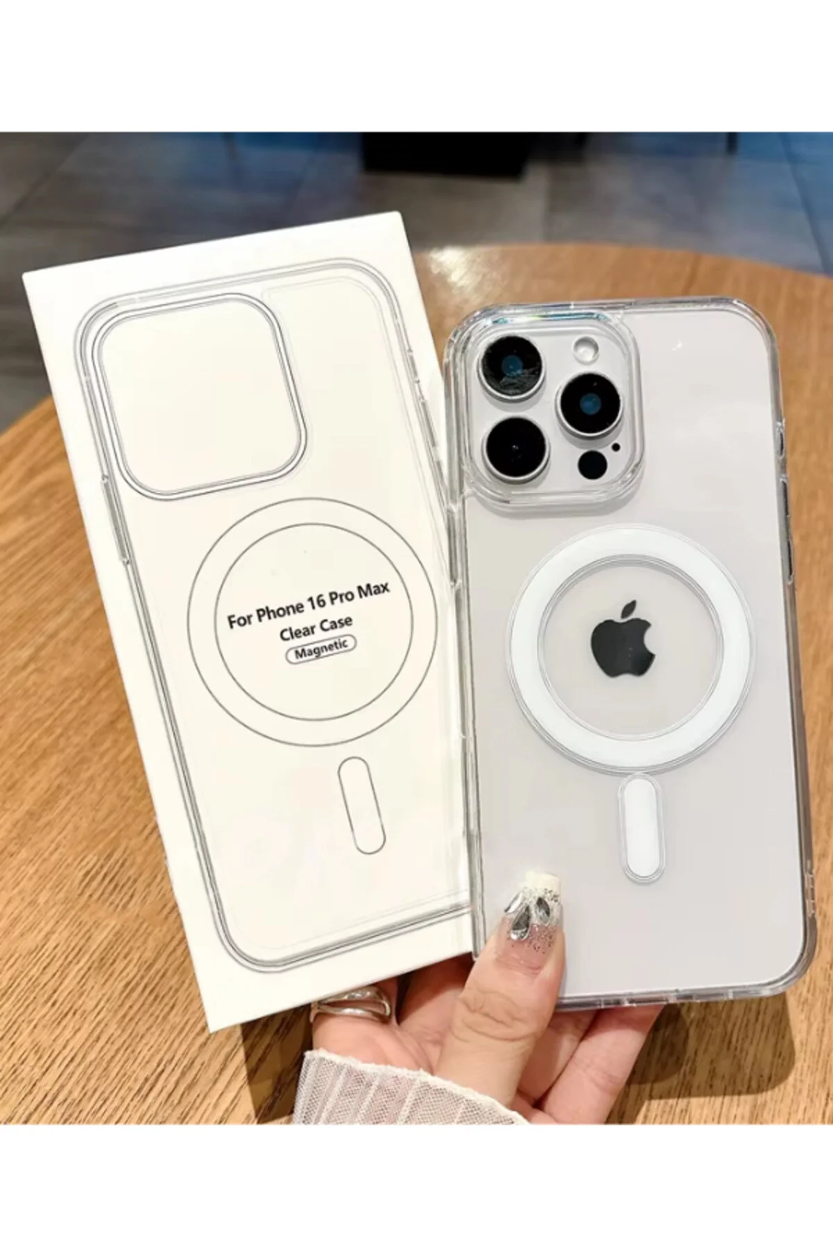 کاور و قاب شفاف آیفون 16 پرو مکس MAGSAFE ضد ضربه با بیرون زدگی دوربین KVK PRİVACY