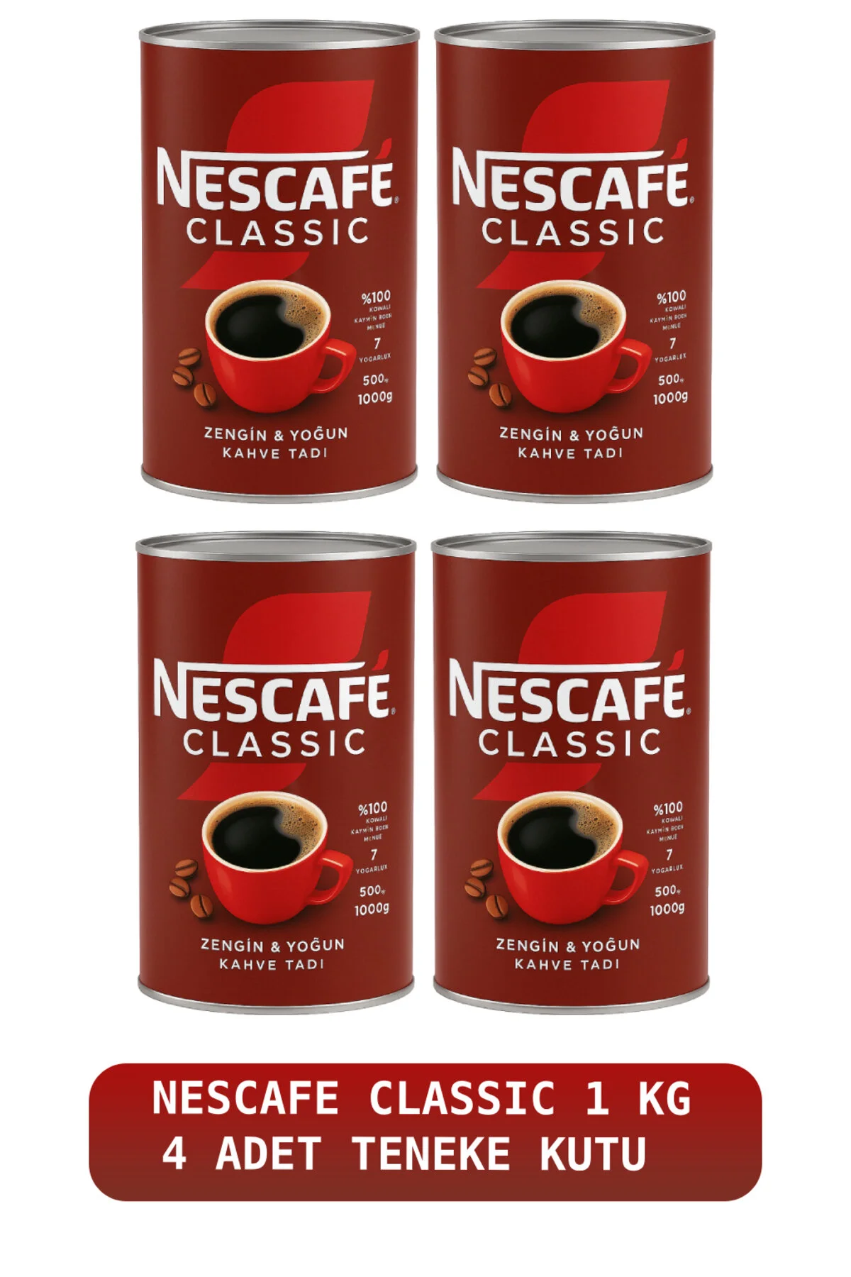 قهوه فوری کلاسیک 1 کیلویی قوطی 4 عدد نسکافه Nescafe
