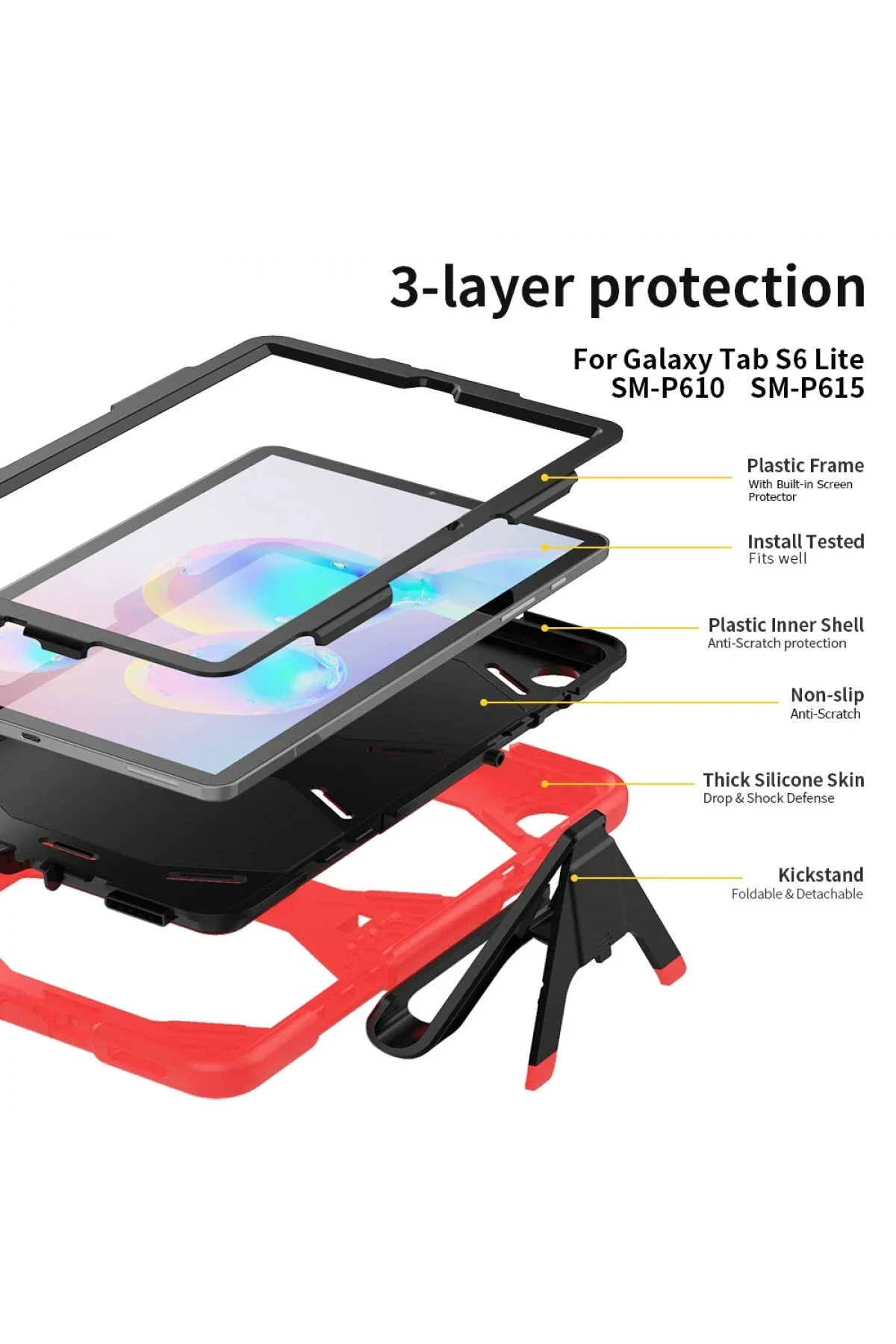 کاور تبلت SAMSUNG GALAXY TAB S6 LITE 10.4 CASE GRIFFIN قرمز NewFace