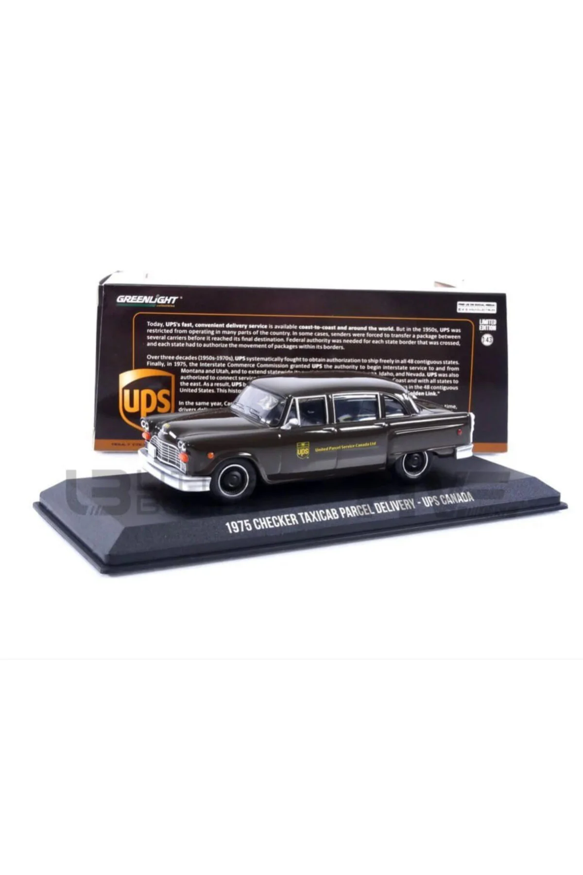 مدل خودرو تحویل بسته تاکسی CHECKER 1975 UPS GREENLIGHT ماشین DIECAST SCALE 1 43 اورجینال Greenlight