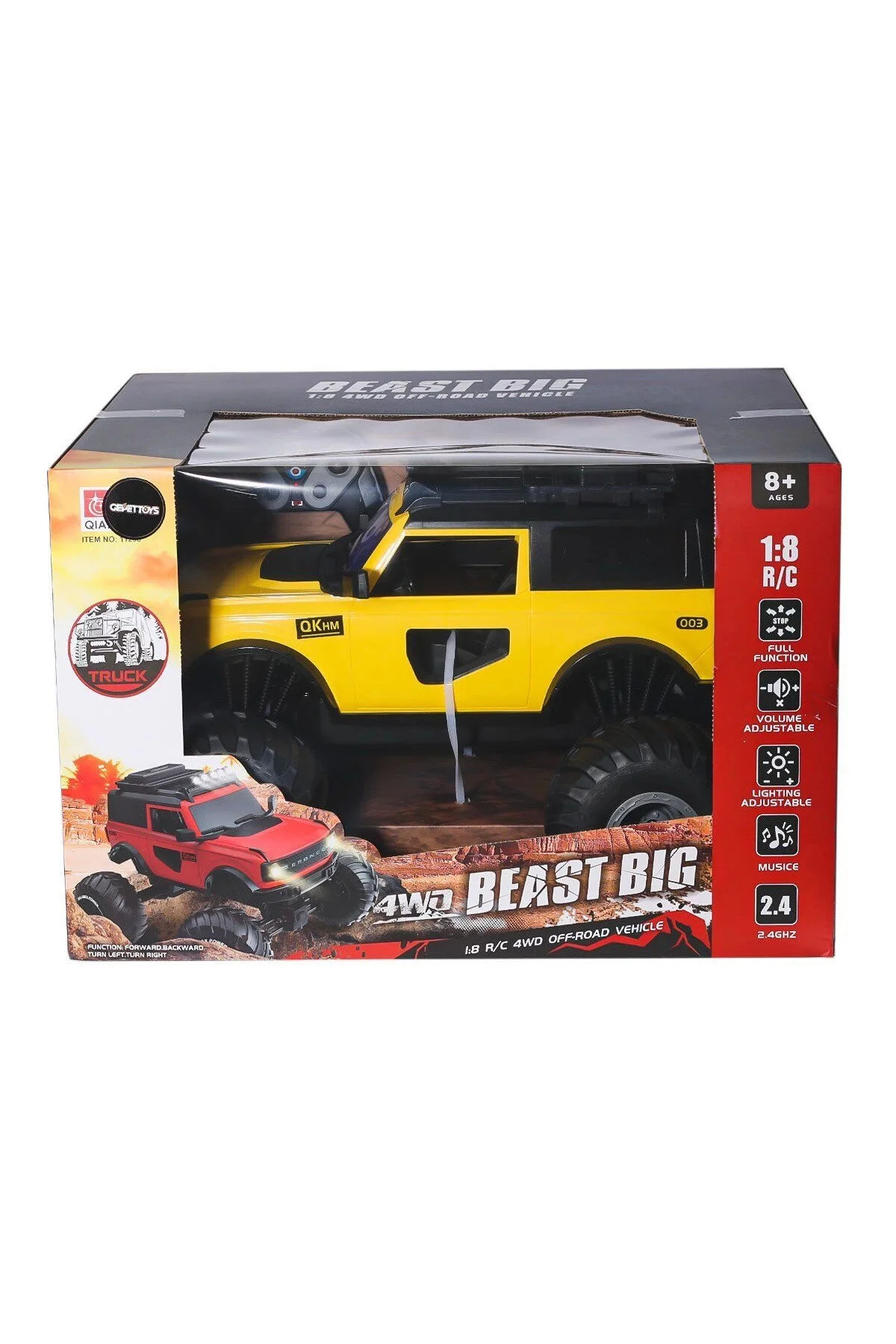 خودروی کنترل از راه دور 112409 جیپ غول 1:18 GEPETTOYS Genel Markalar