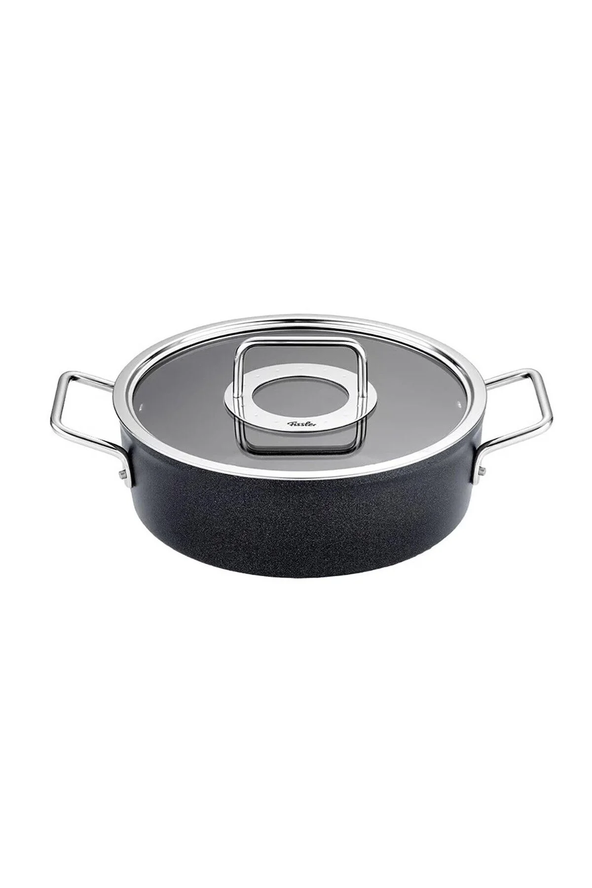 قابلمه گلدان کم عمق ADAMANT KPK شیشه ای 24 سانتی متری Fissler
