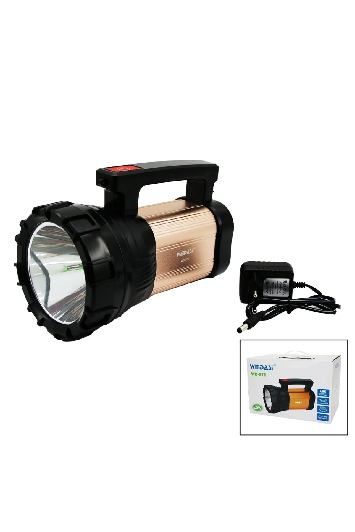 چراغ قوه 20W FLASH LIGHTHOUSE پروژکتور دریافت شارژ شده بدنه فلزی POWERBANK 4582 Go İthalat