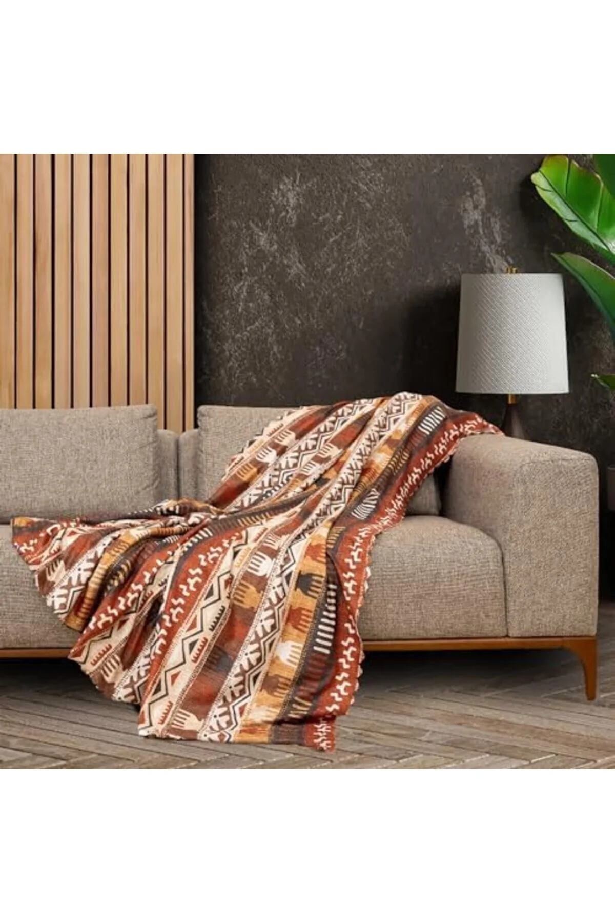 روکش مبل پوشش صندلی میکرو فیبر با الگوی قومی BOHO و شال KAYMAZ TOPRAK1 STOREMAX