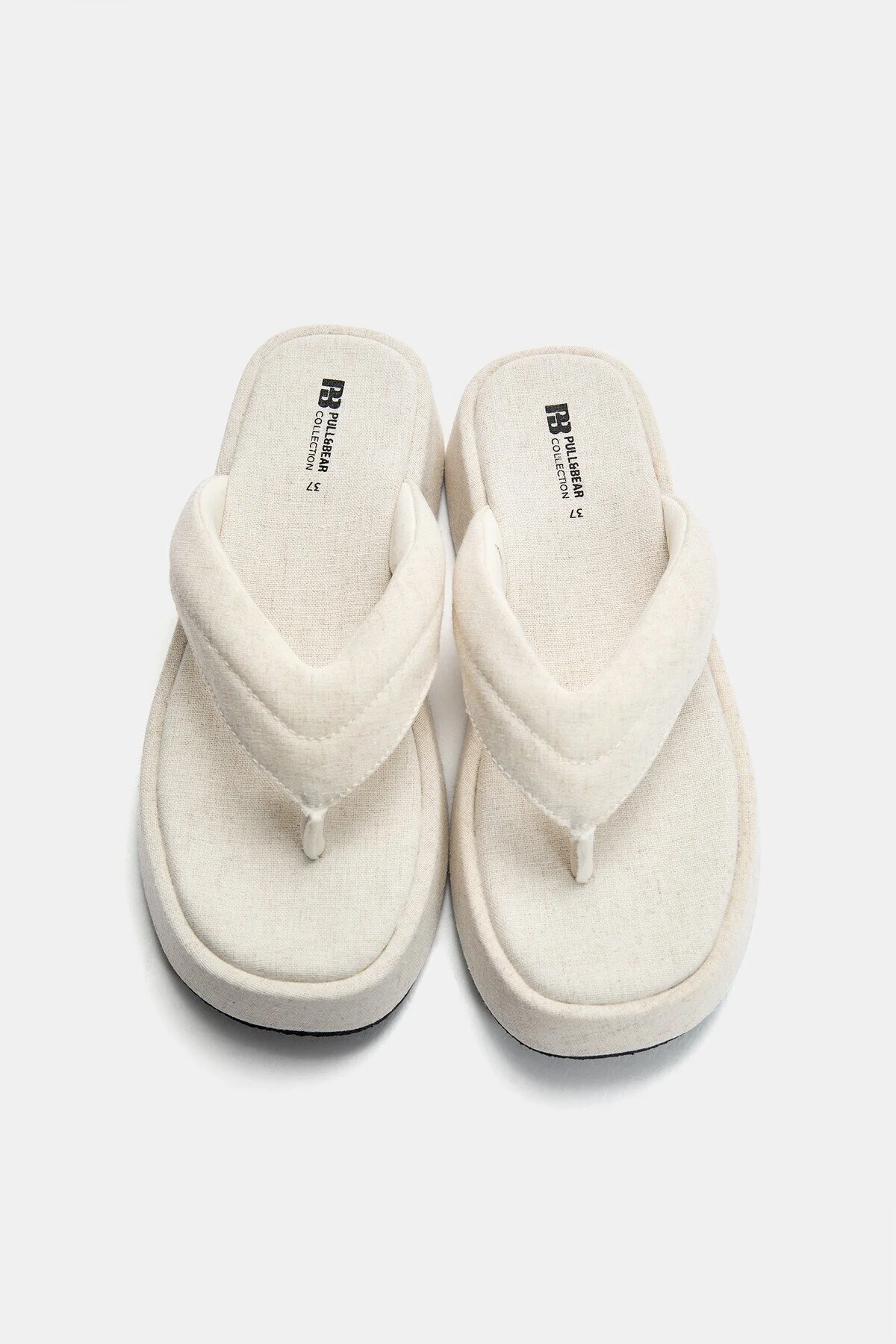 دمپایی زنانه پارچه مسطح ضخیم پول اند بیر Pull & Bear