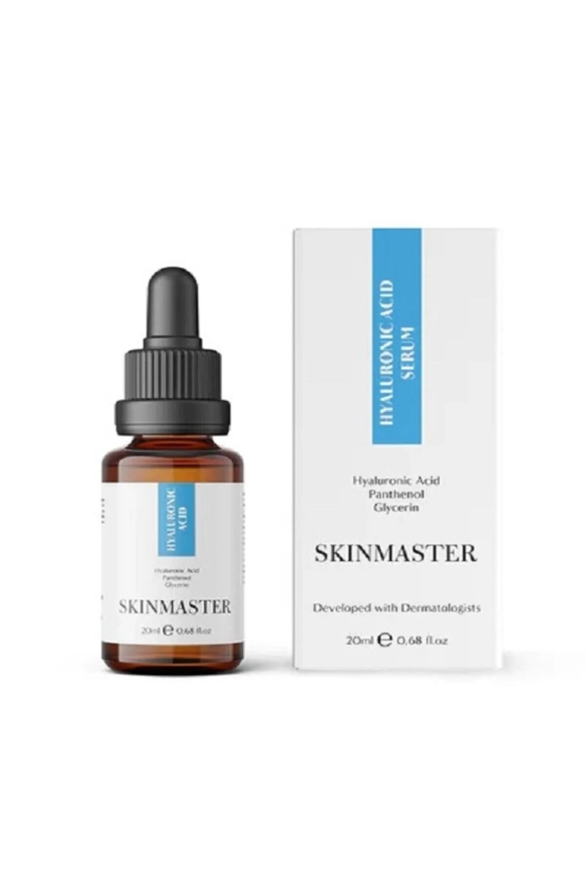 سرم پوست مرطوب کننده قوی با هیالورونیک اسید و پانتنول 20 میلی لیتر SkinMaster