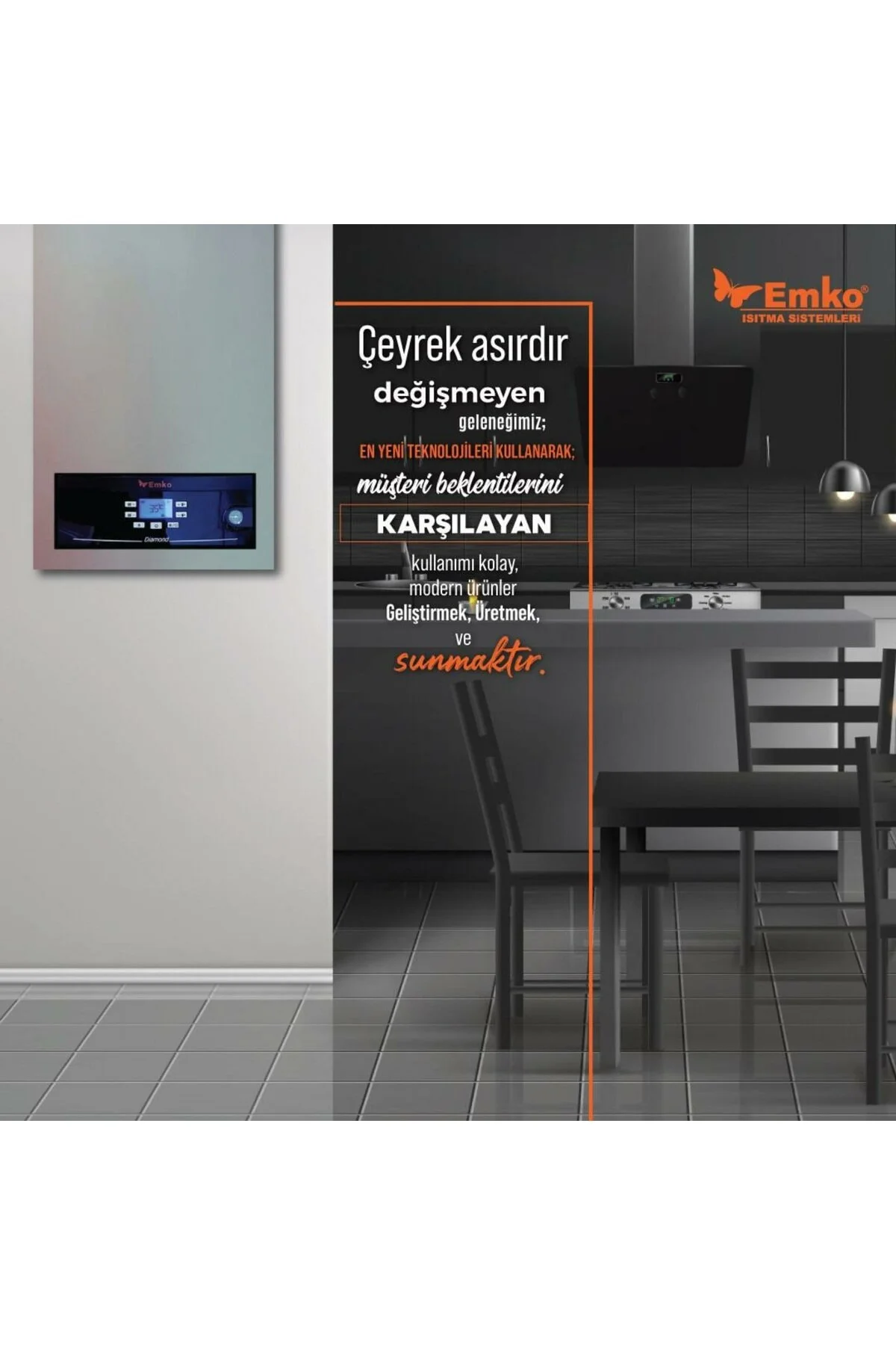 پکیج گرمایشی دیگ بخار تک فاز 9 کیلووات امکو الکتریک Emko Fenni