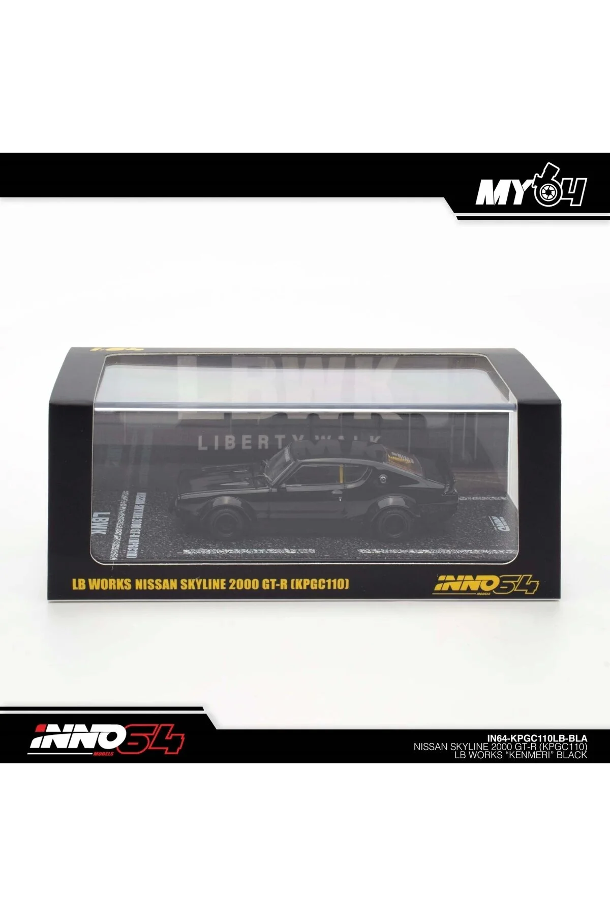 مدل خودرو INNO 1 64 NISSAN SKYLINE 2000 GT R KPGC110 LB WORKS CITY سیاه Inno 64 Models