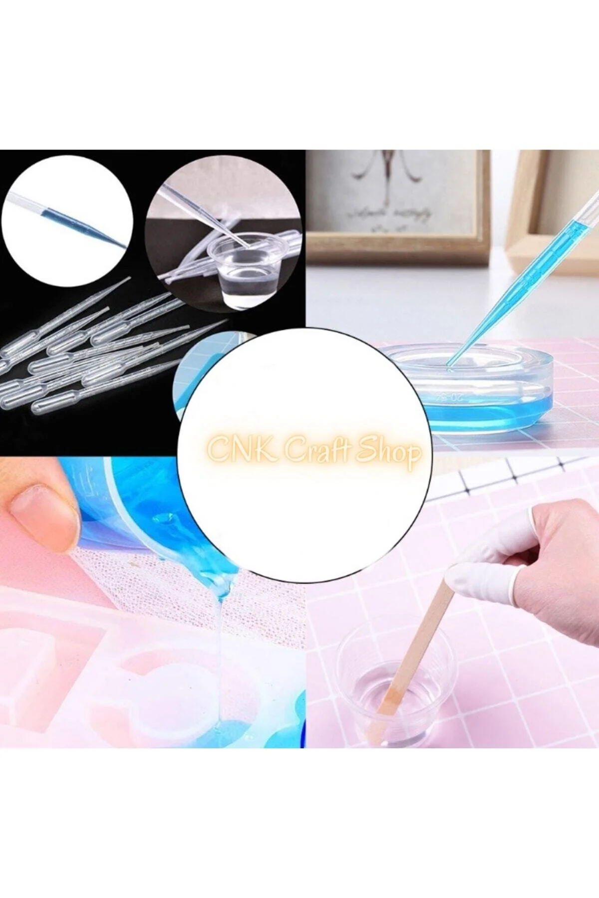 فیگور مجموعه پیپت قطره چکان اپوکسی 40 عدد انتقال مایع مواد اسانس شمع از ترکیه cnk craft shop