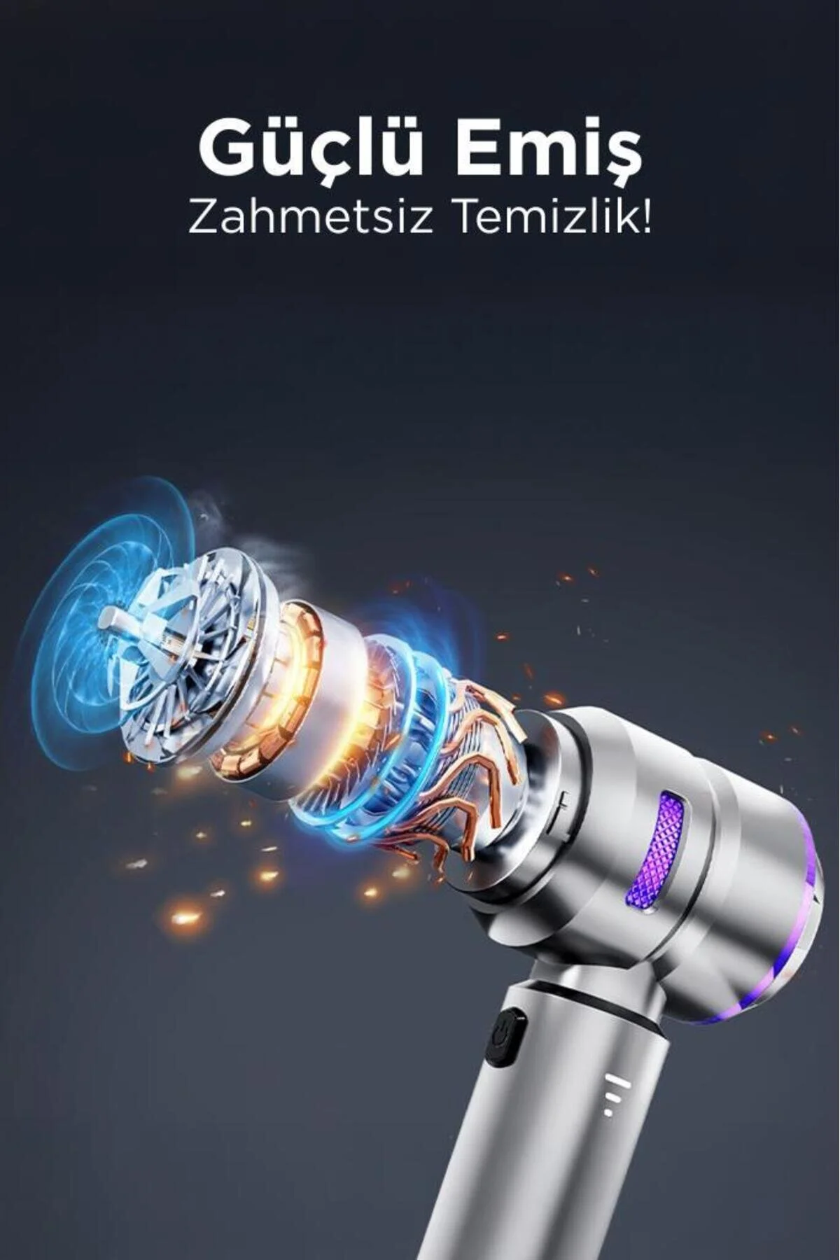 جاروبرقی داخل خودرو جارو برقی مینی ماشین شارژی HL 121 PURPLE BLOWN با قدرت مکش 16000PA 4IN1 Torima