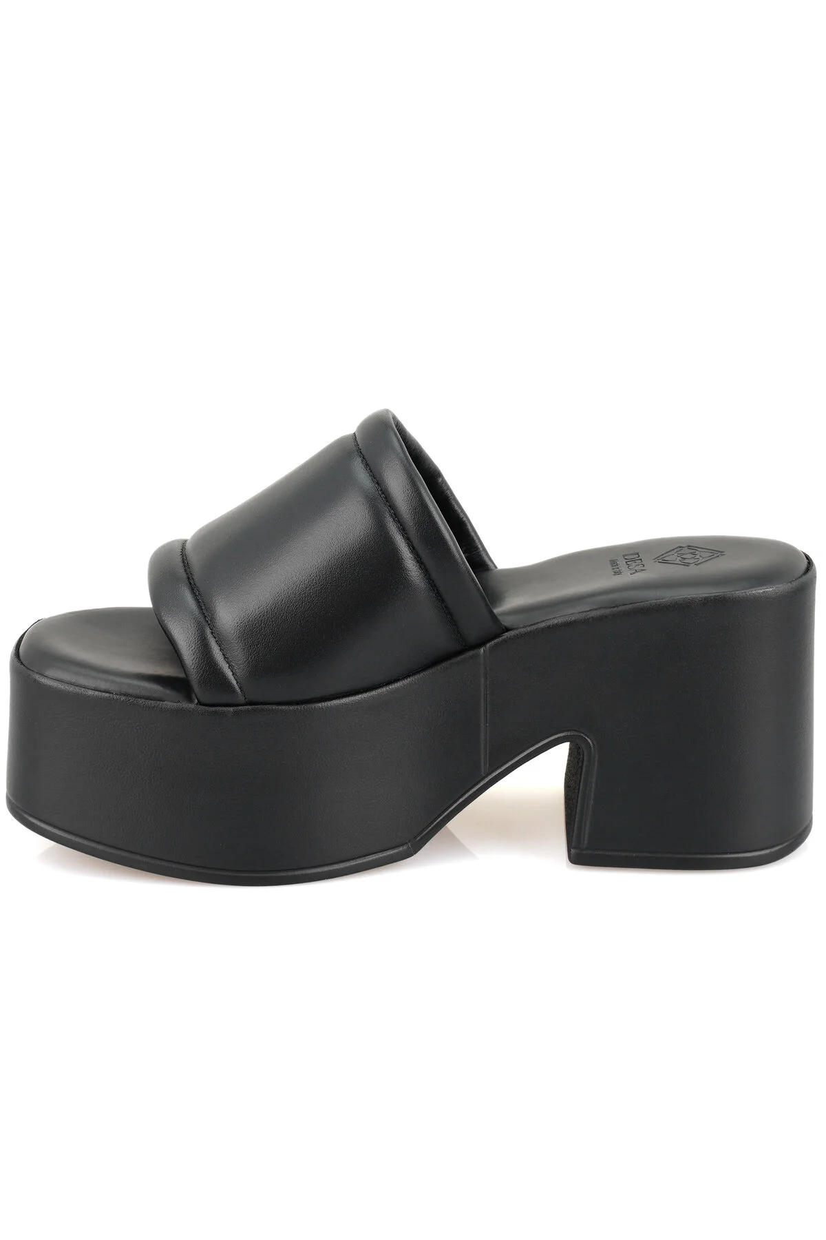 کفش زنانه زن سیاه و سفید DIDIER SLIPPERS چرمی ضخیم دسا Desa
