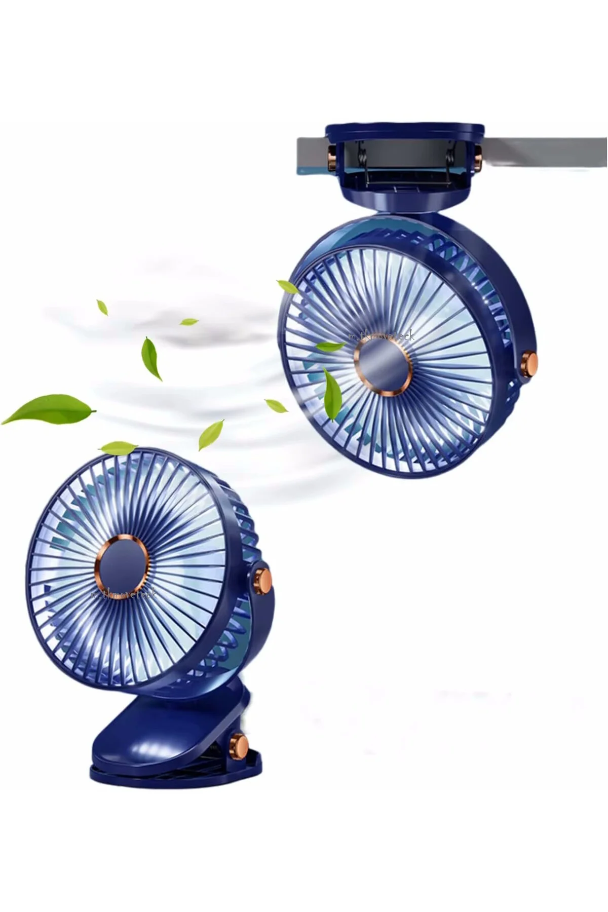 پنکه گیره قابل شارژ رومیزی فن حمل 360 شارژی خنک کننده نور رنگارنگ مووتک m.tk moveteck