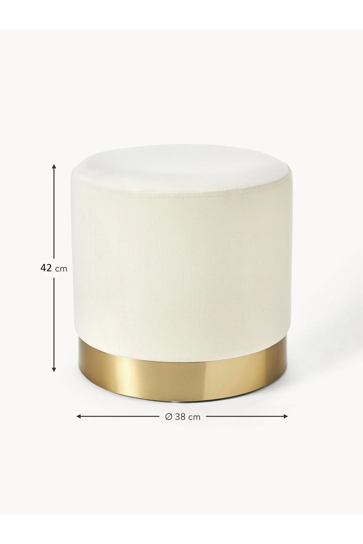 پاف و نیمکت بیشتر EKOL PREMIUM PUFF 01 پارچه مخملی سفید شکسته تحویل به خانه شما Mobilya Stant