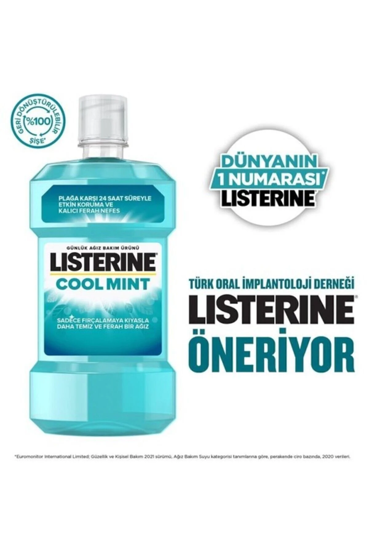 دهان شویه COOL MINT ORAL CARE WATER 95 ML سایز مسافرتی اورجینال Listerine