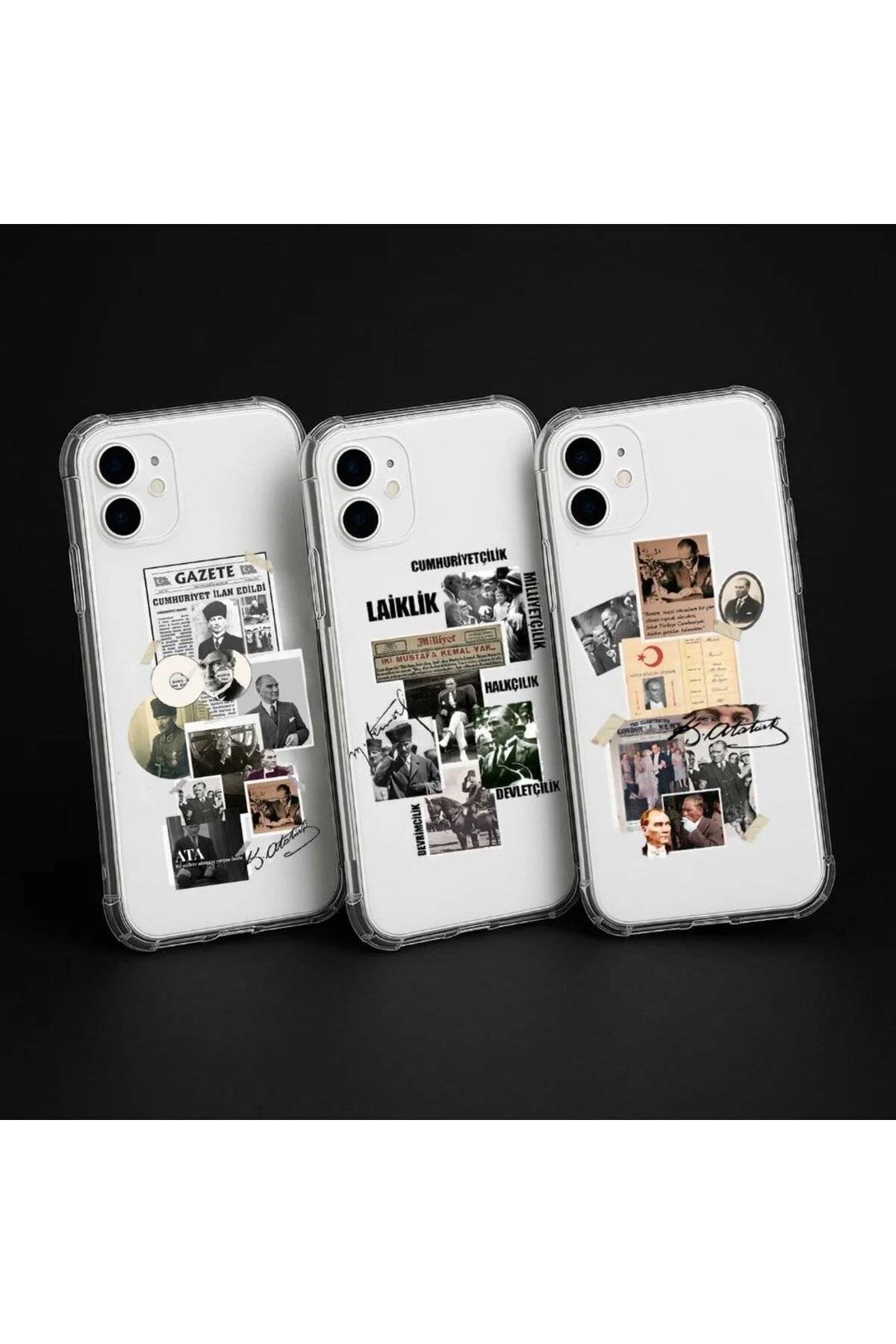 کاور و قاب مجموعه چاپی از 3 سیلیکونی شفاف ضربه گیر برای IPHONE 12 PRO MAX Hasdem Case