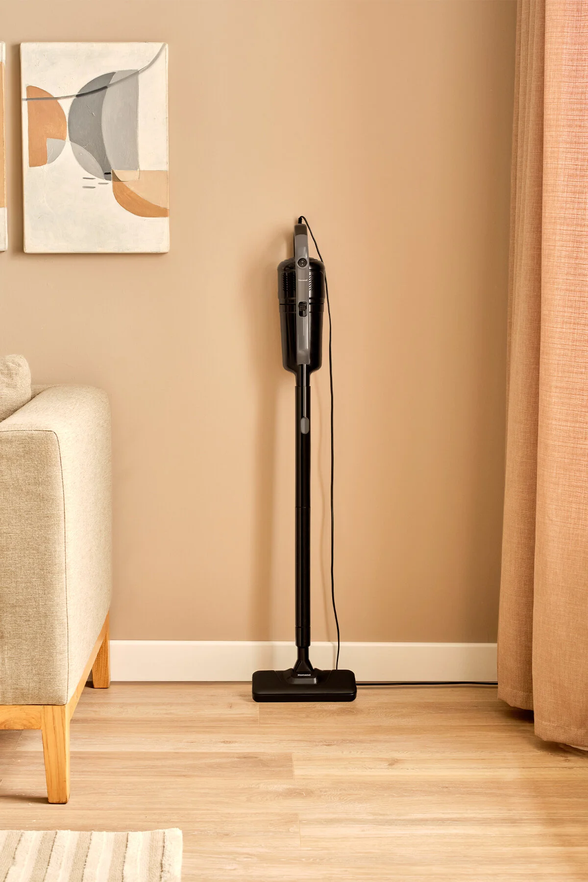 جاروبرقی ایستاده DUSTRIDER 1265H 2 IN 1 کابل گرد و غبار عمودی بدون رنگ سیاه HOMEND