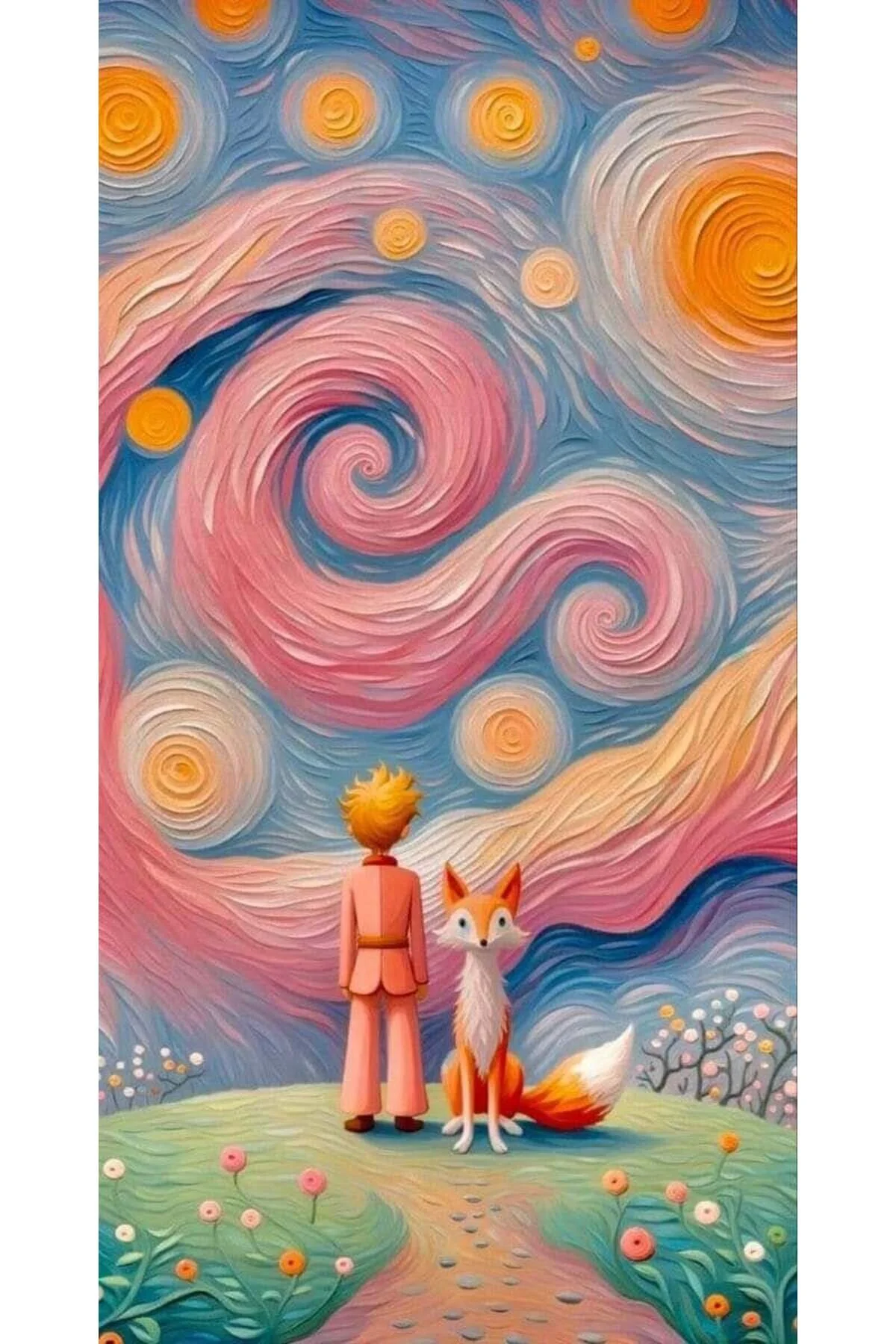 پازل سه بعدی نقاشی موزاییک الماس شازده کوچولو صورتی PIXART 40X60 pixartsanat