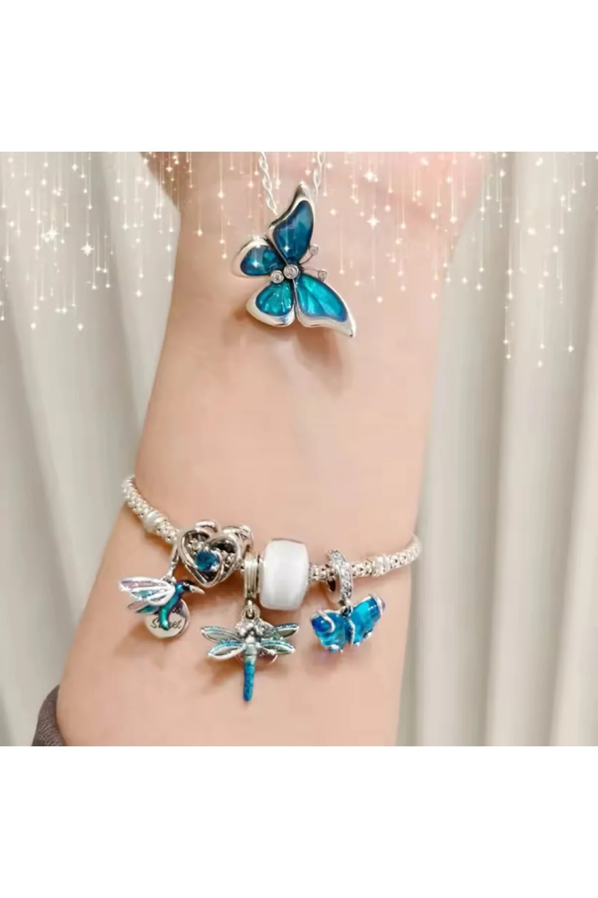 چارم طلسم آویز مرغ مگس خوار نقره ای Lovecharm