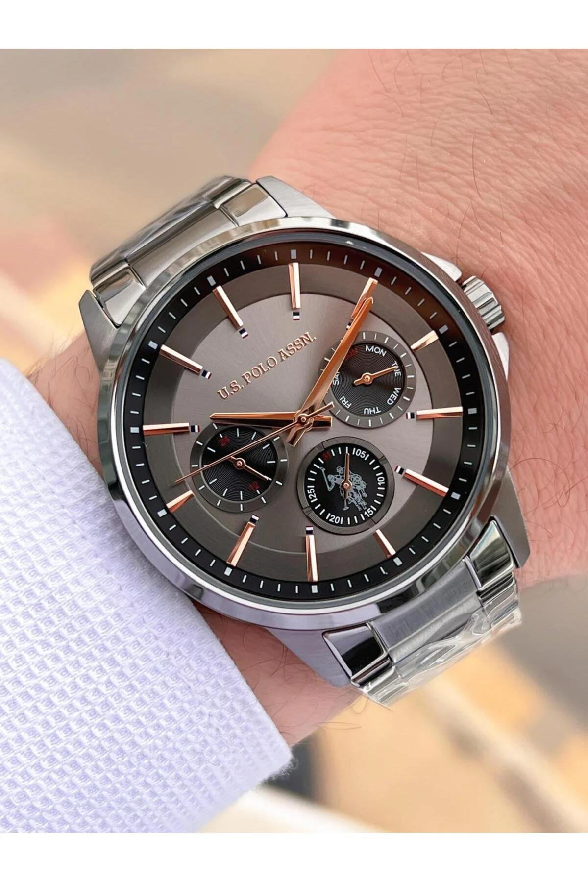 ساعت مچی مردانه ضد آب ..4 ACTIVE 5 ATM STEEL STRAP U.S.POLO ASSN با عملکرد داخلی یو اس پولو U.S. Polo Assn.